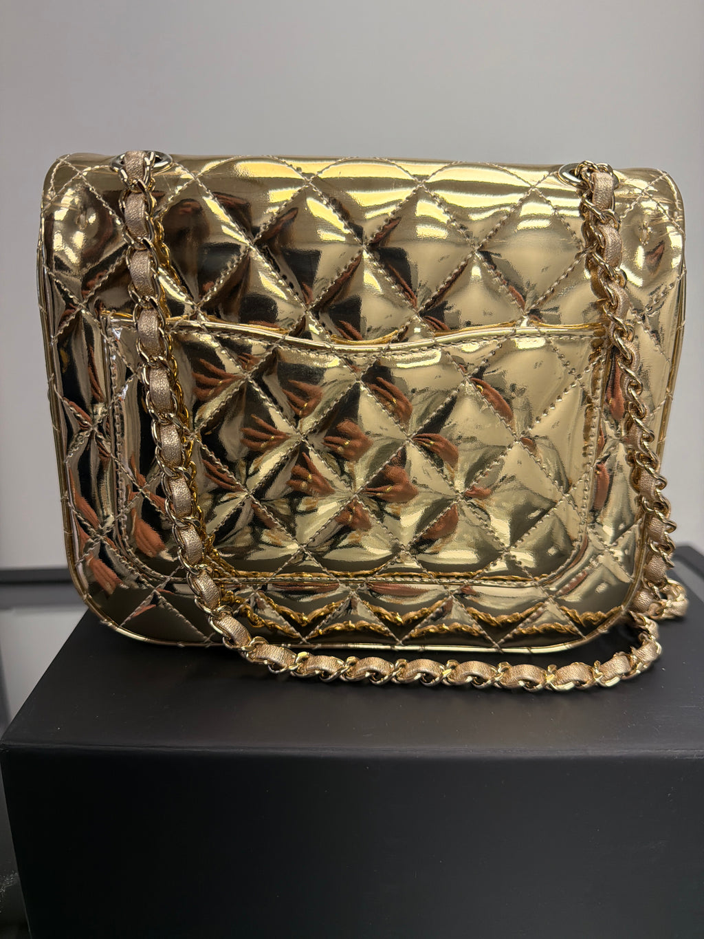 Chanel Mirror Calfskin Quilted Mini Flap Bag 24C