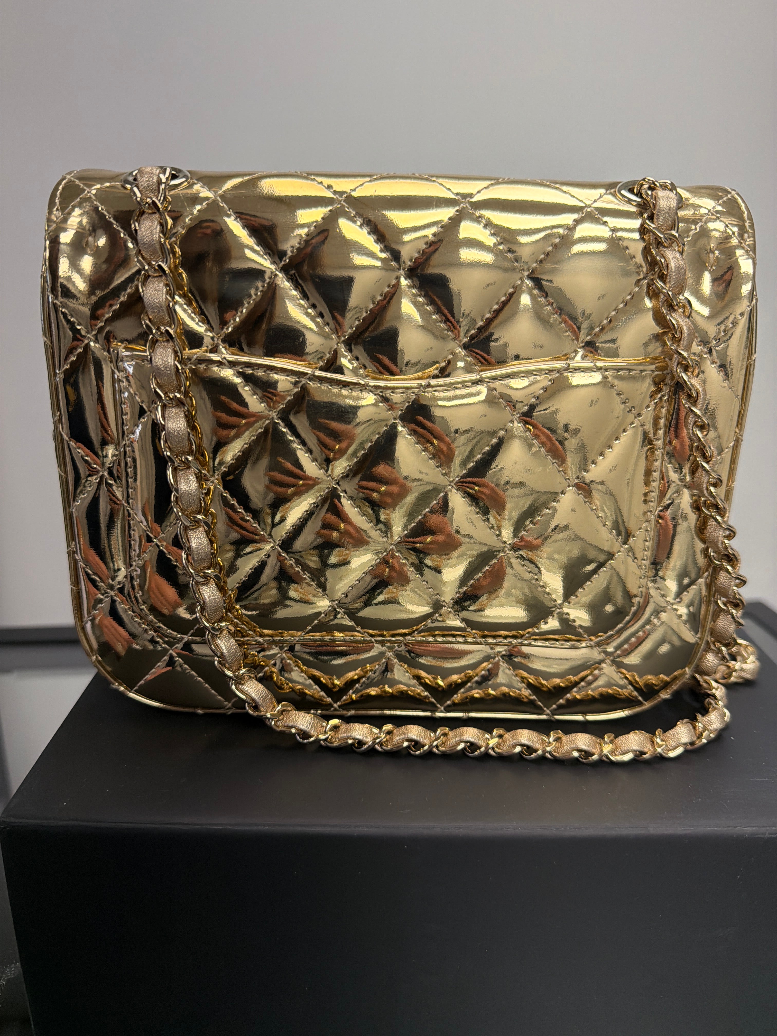 Chanel Mirror Calfskin Quilted Mini Flap Bag 24C