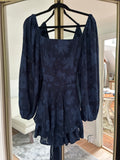 Navy Floral Long-sleeve Dress