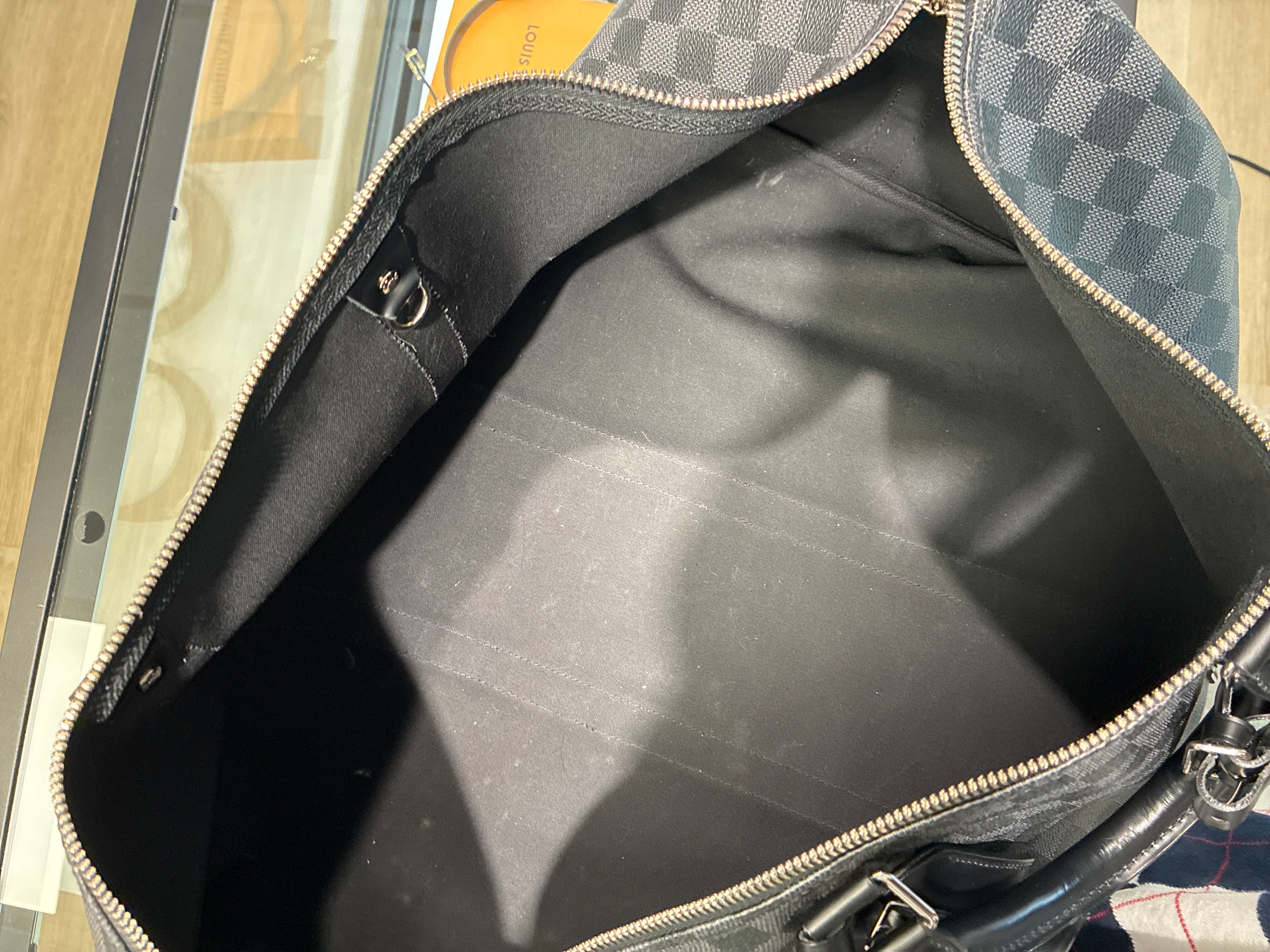Keepall 55 Bando Damier silver hardware