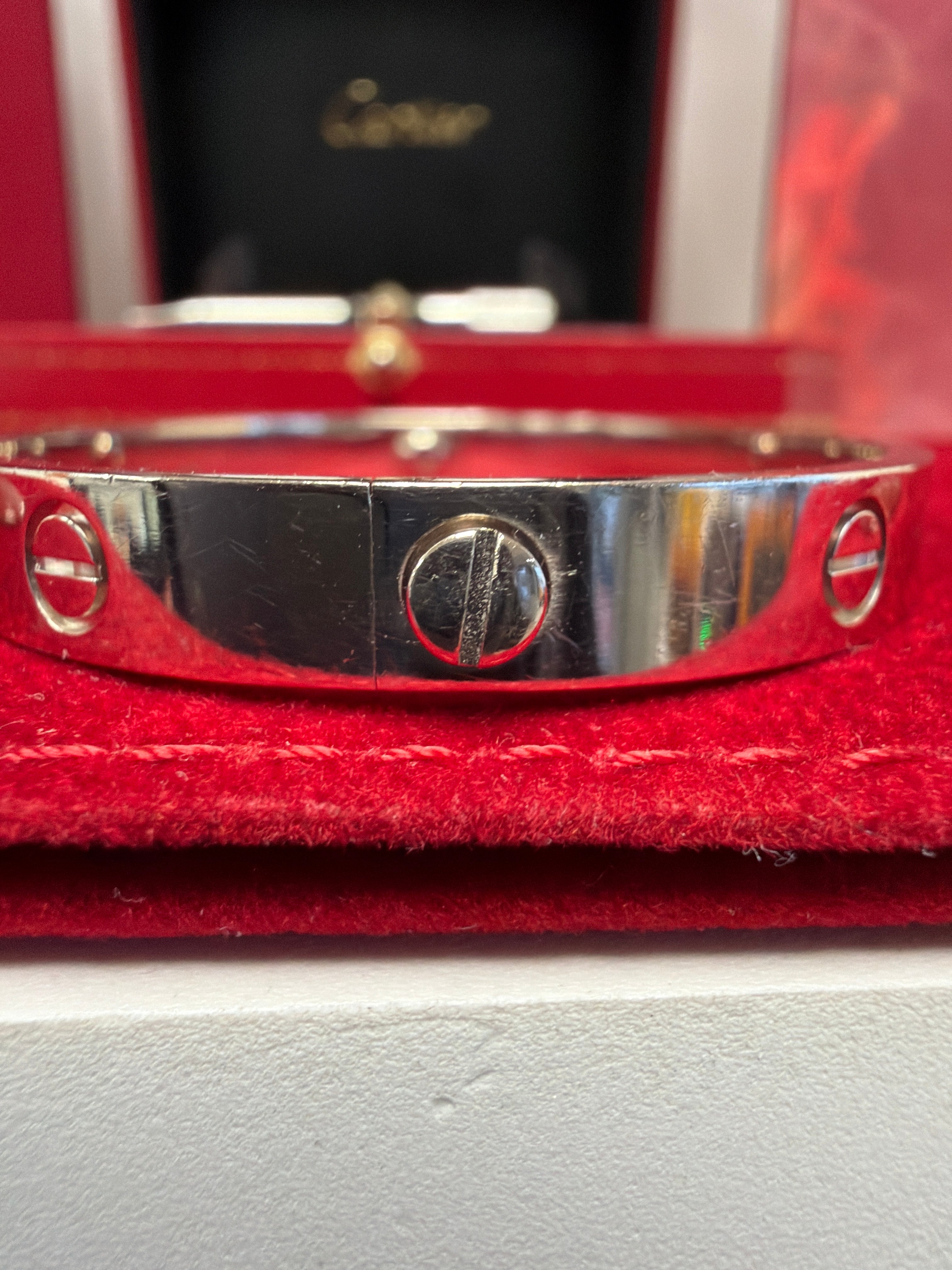 Cartier Love Bracelet White Gold size 17