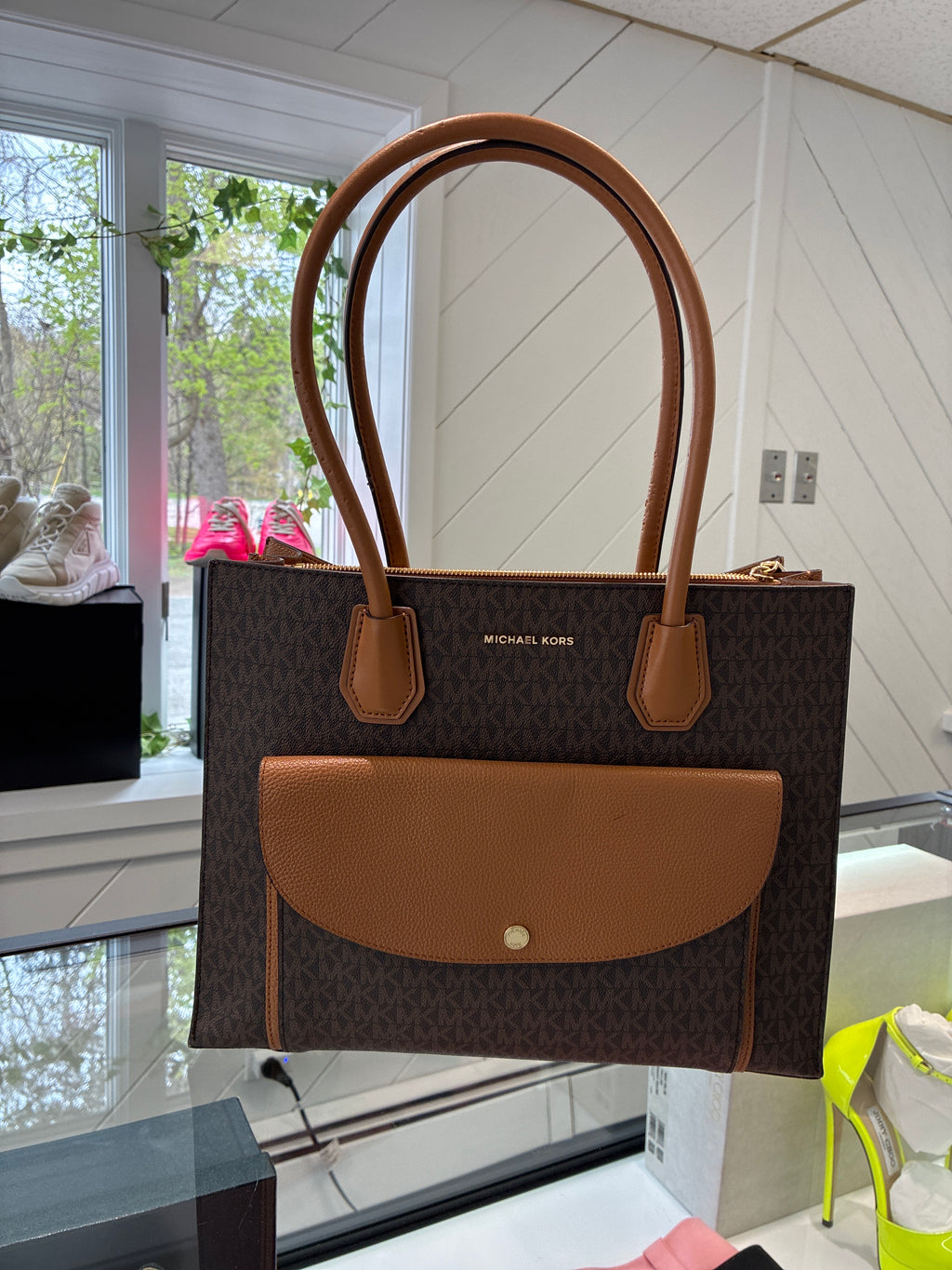 Michael Kors Mercer Extra-Large Logo Pocket Tote Bag
