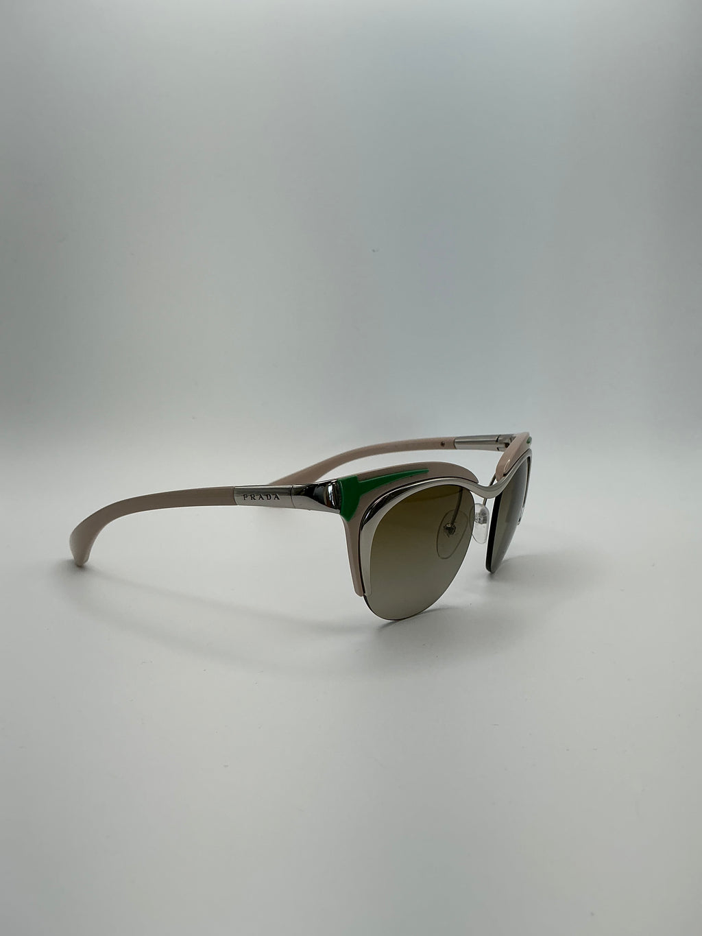 Prada PR61O-1BC1X1 beige green 49 mm cat eye sunglasses