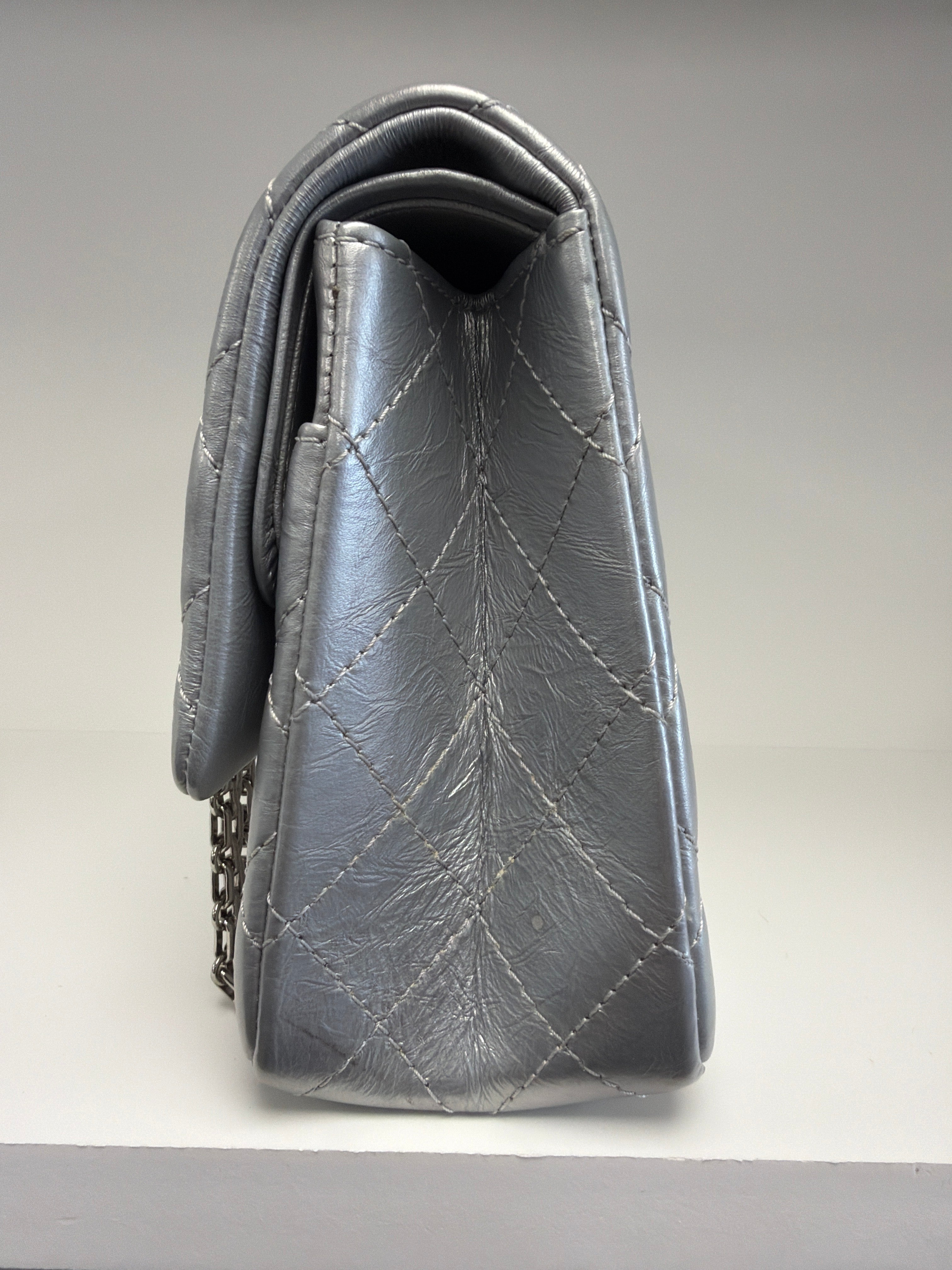 Chanel Metallic Silver 2.55 Reissue Flap Bag- Rare!