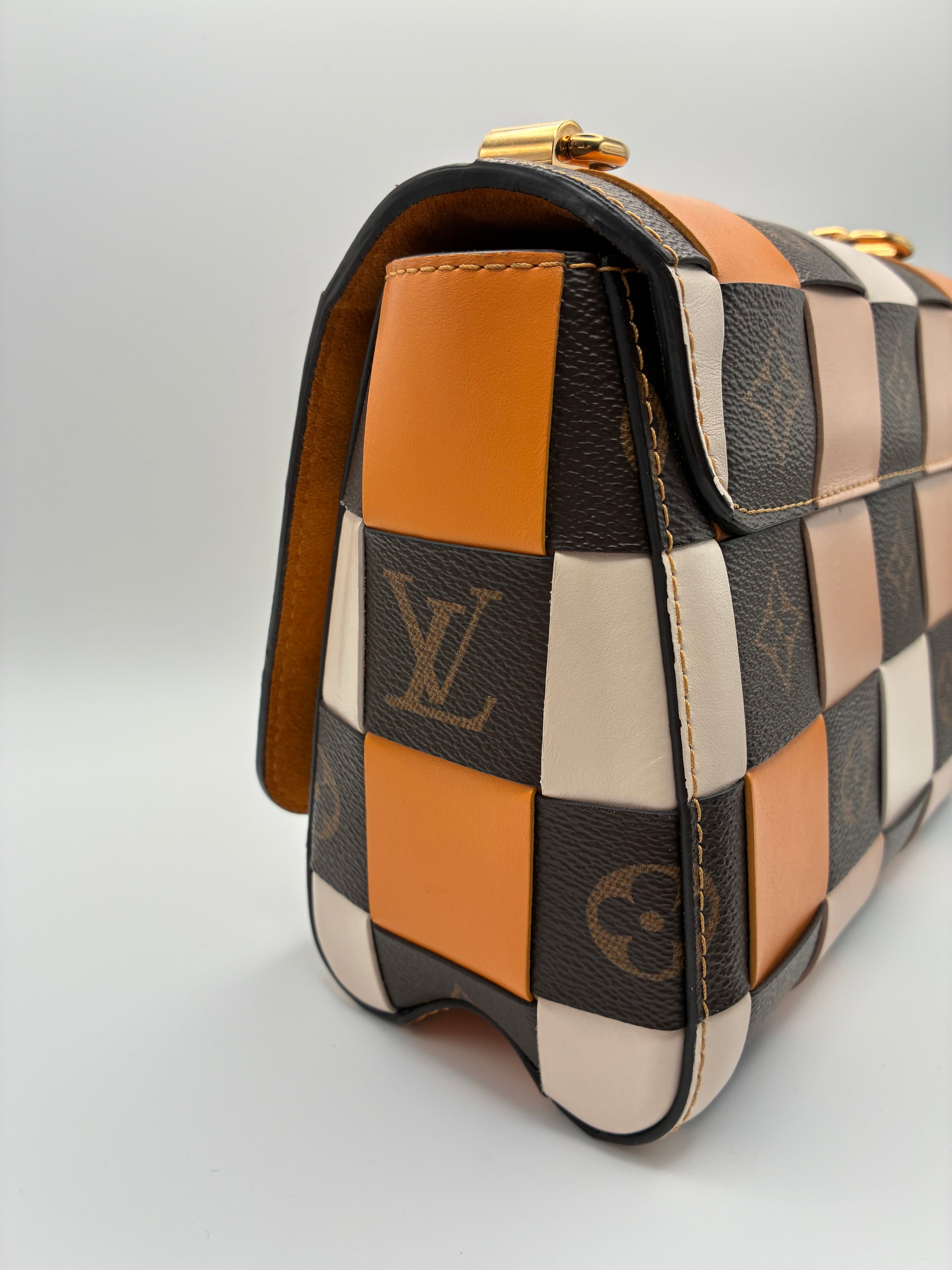 Louis Vuitton Calfskin Check Monogram Twist MM Bag