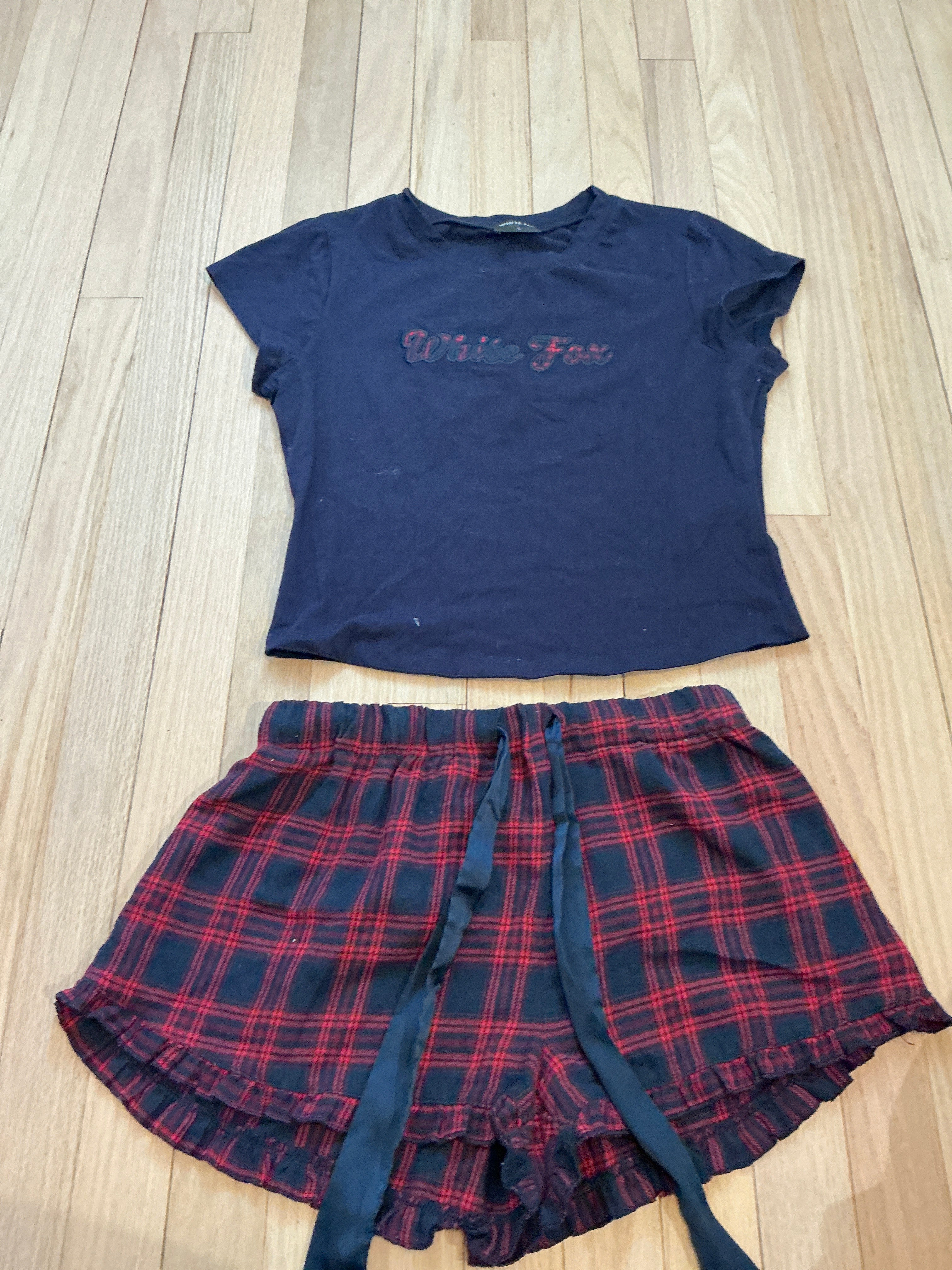 White Fox Plaid Sleep Set