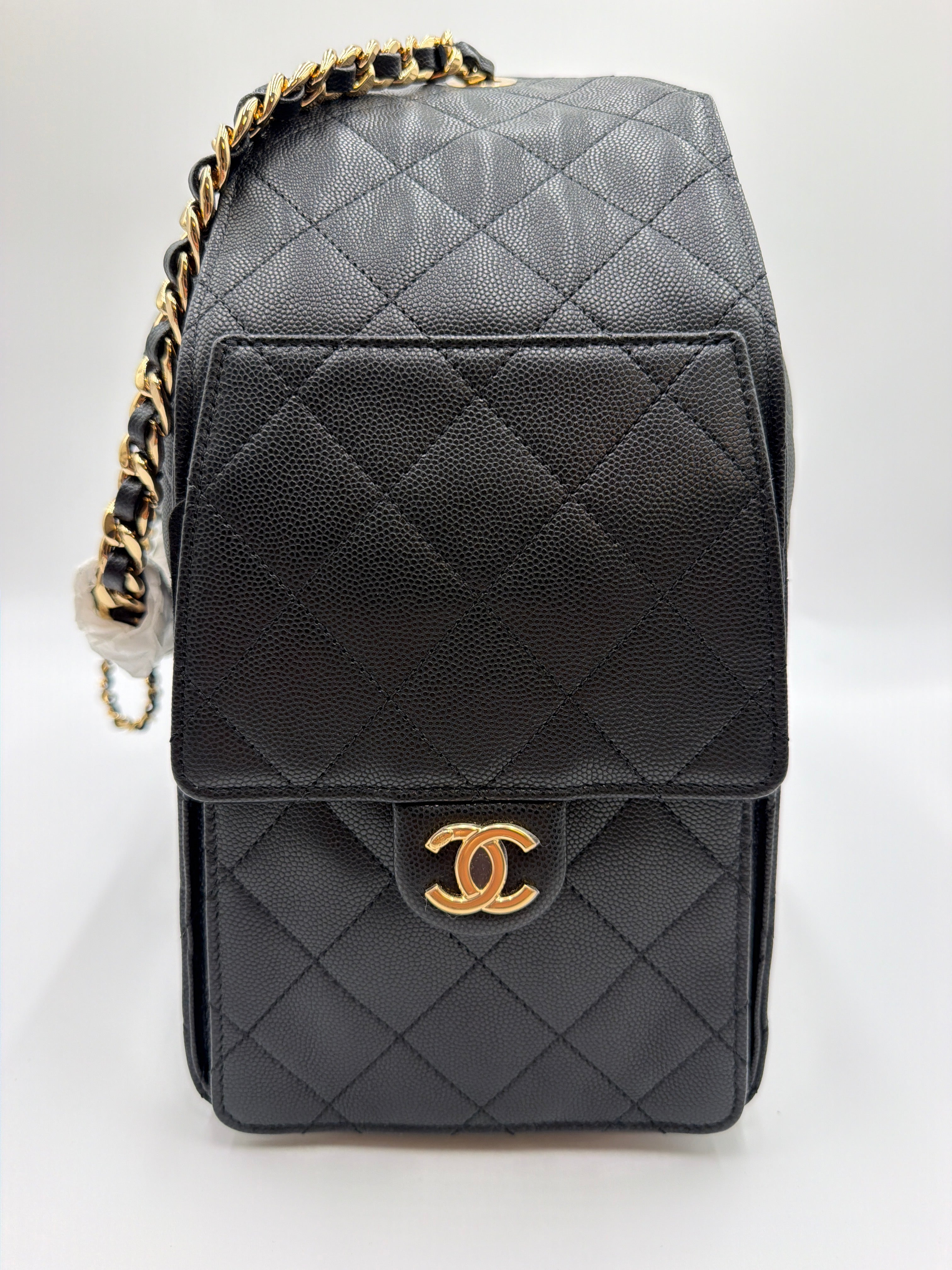 Chanel C25 Medium Black Grained Calfskin (caviar) “Store Fresh”