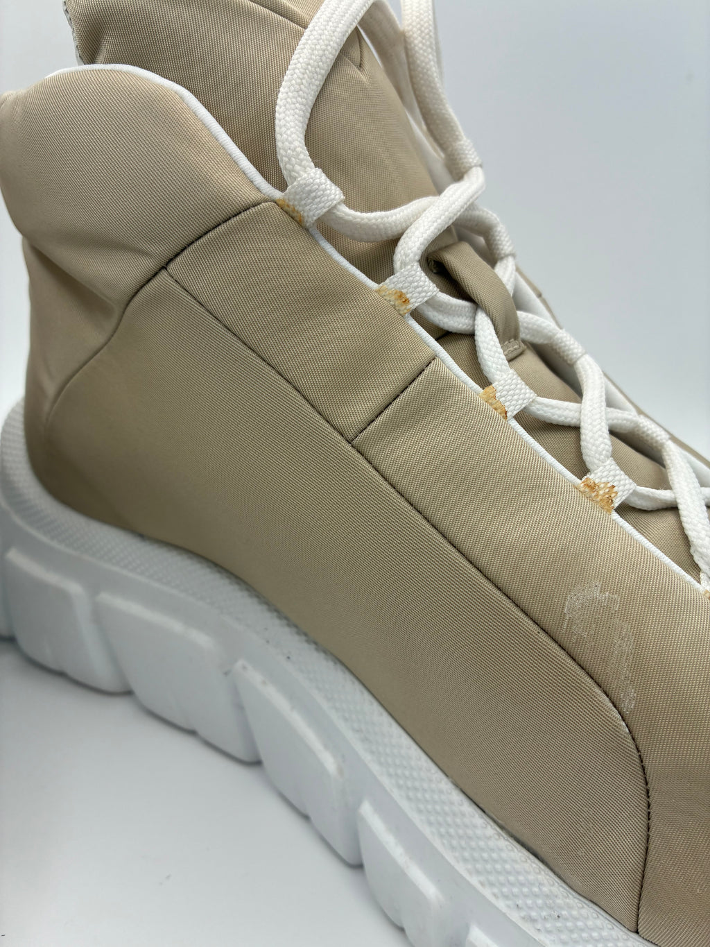 Prada Rush Piuma Nylon Mid-Top Sneakers