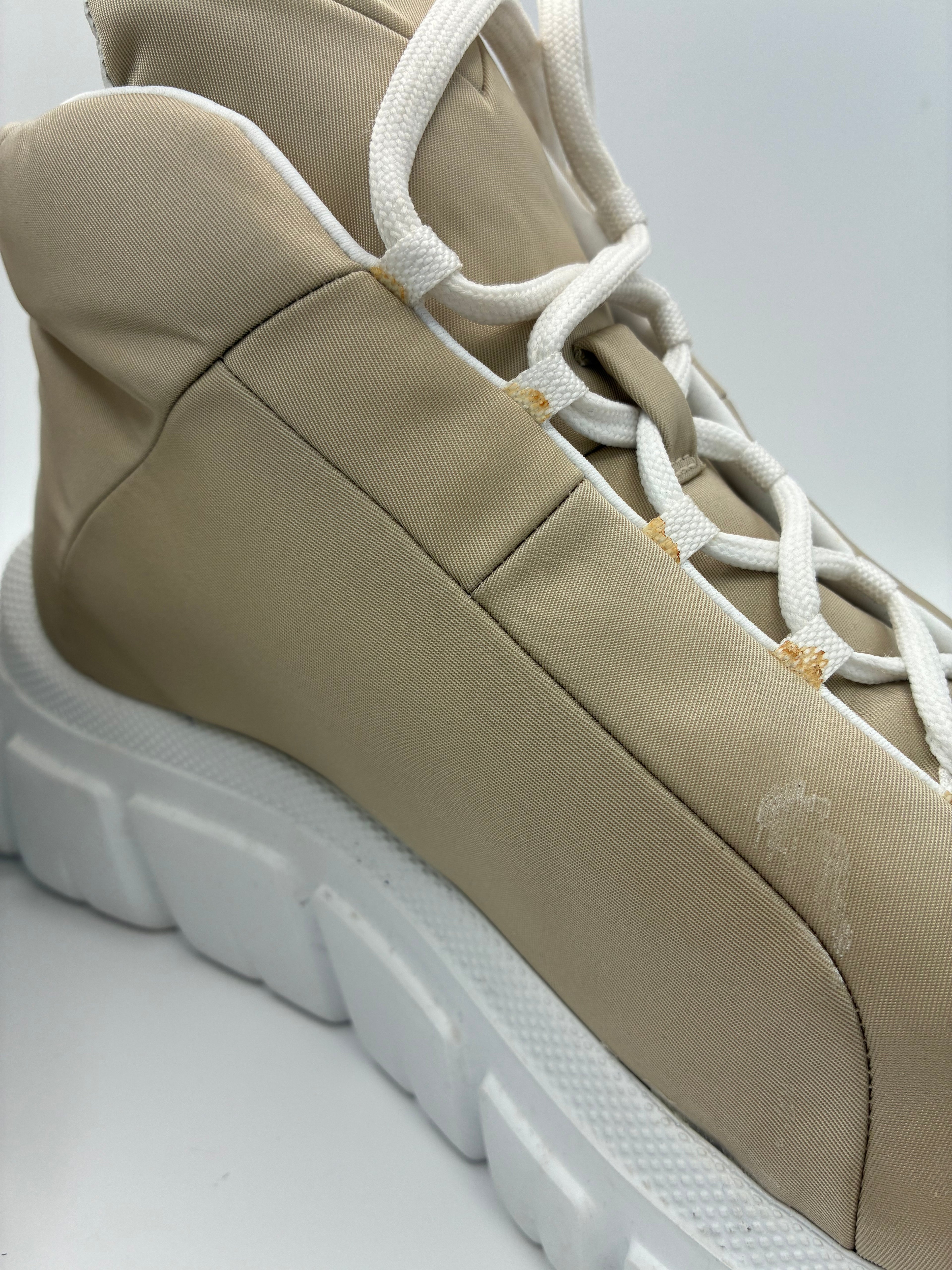 Prada Rush Piuma Nylon Mid-Top Sneakers