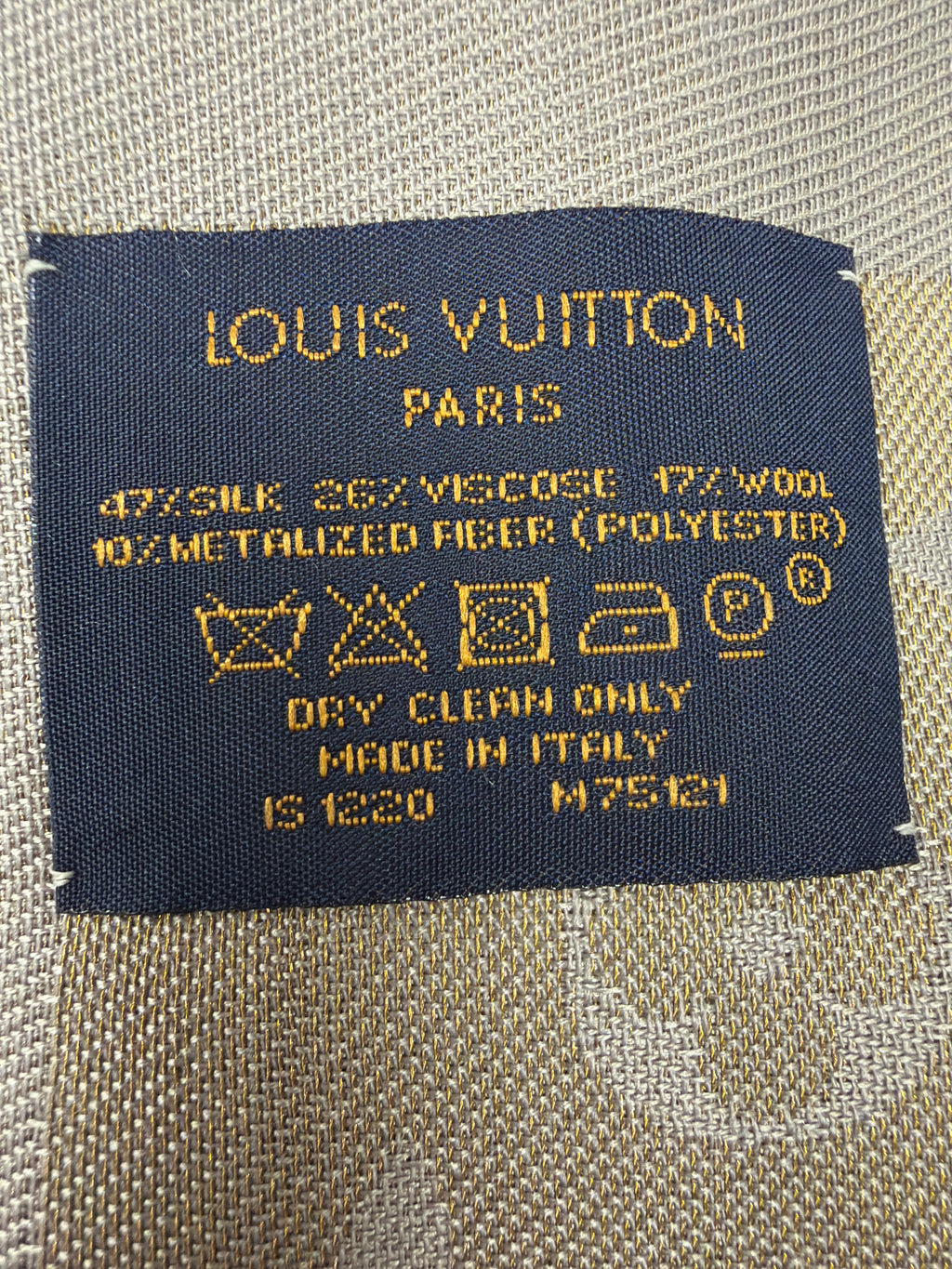 Louis Vuitton So Shine Greige/Beige/Gold Monogram Shawl