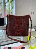 Brahmin Katie Leather Crocodile-Embossed Crossbody Bag