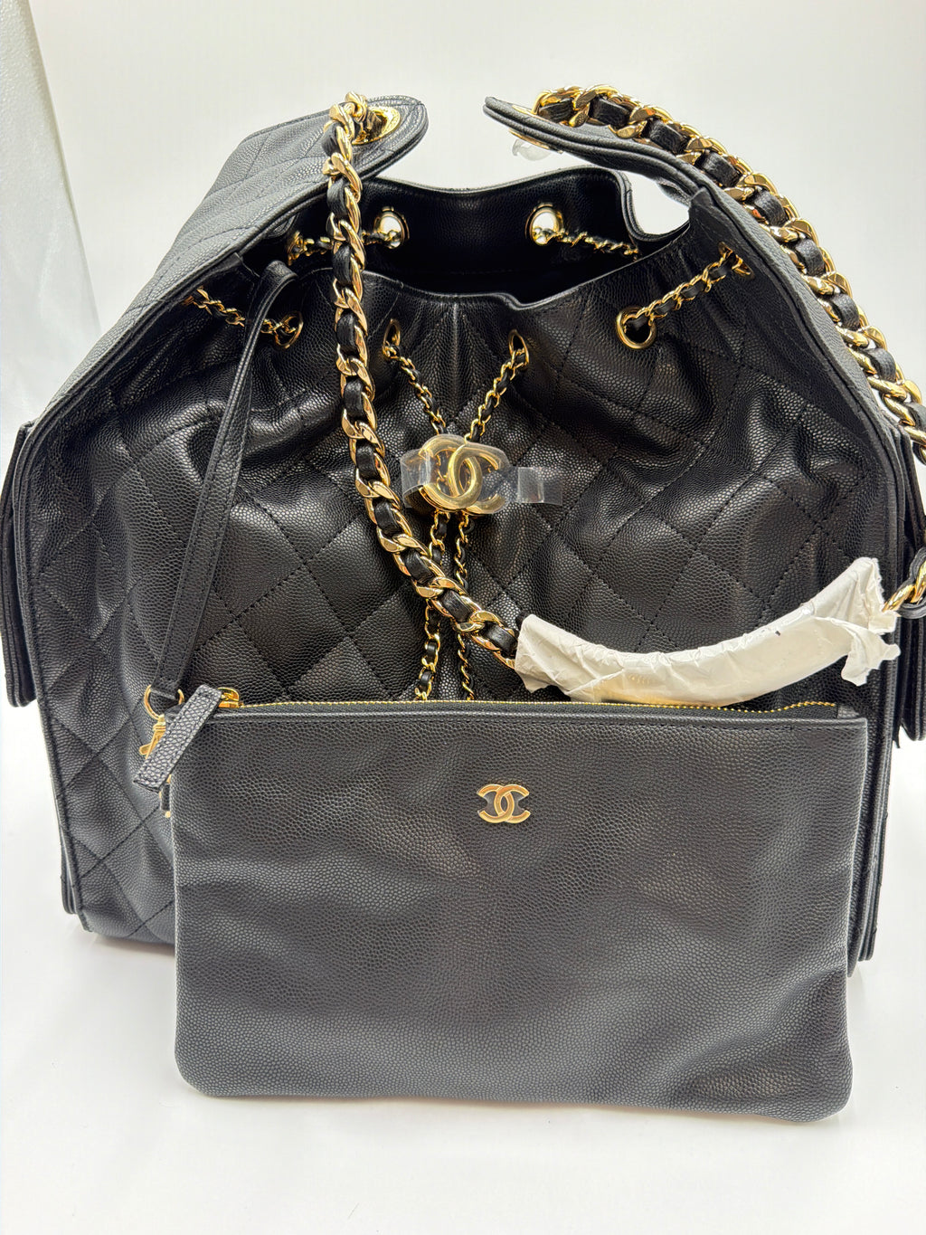 Chanel C25 Medium Black Grained Calfskin (caviar) “Store Fresh”