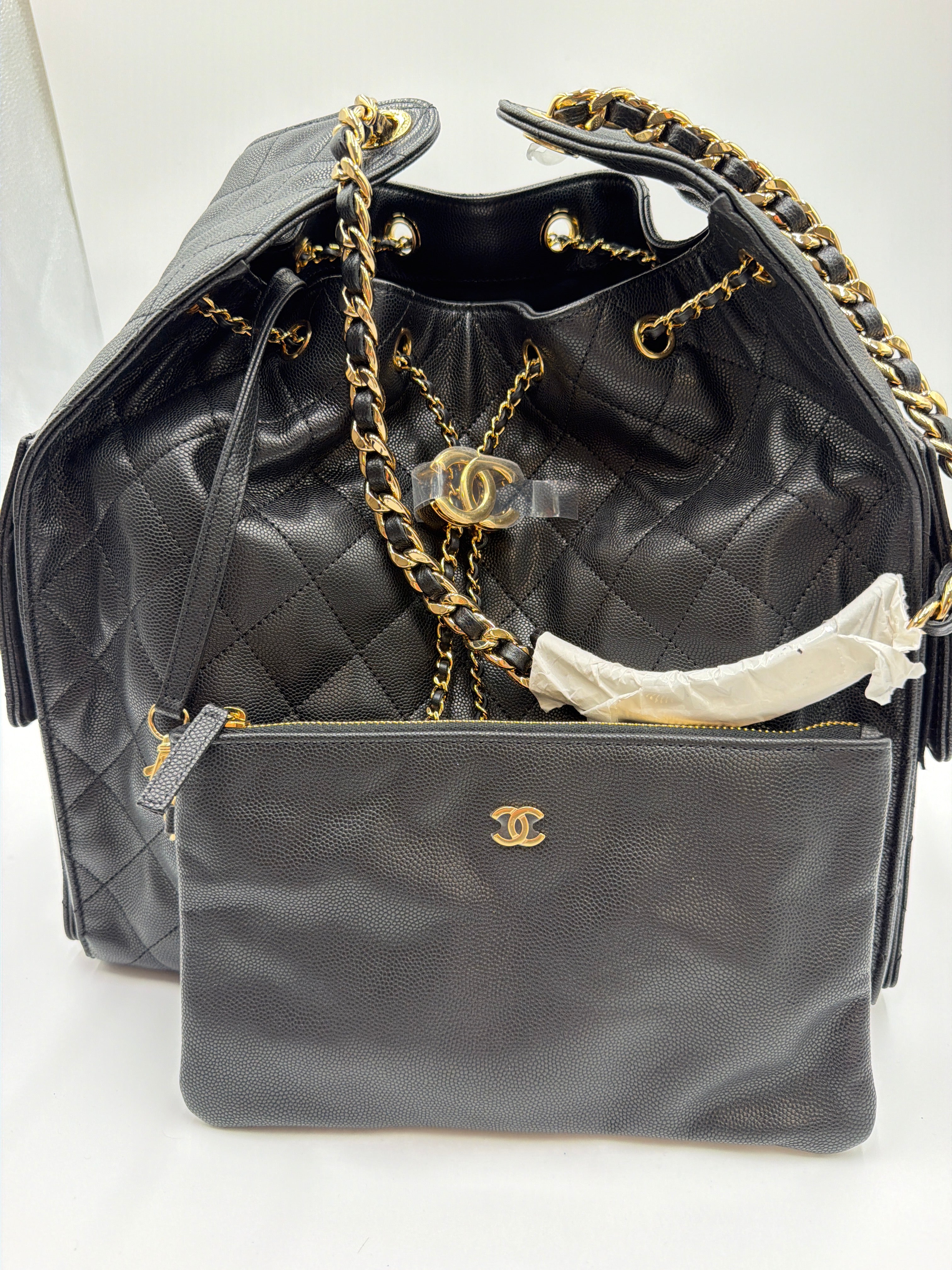 Chanel C25 Medium Black Grained Calfskin (caviar) “Store Fresh”