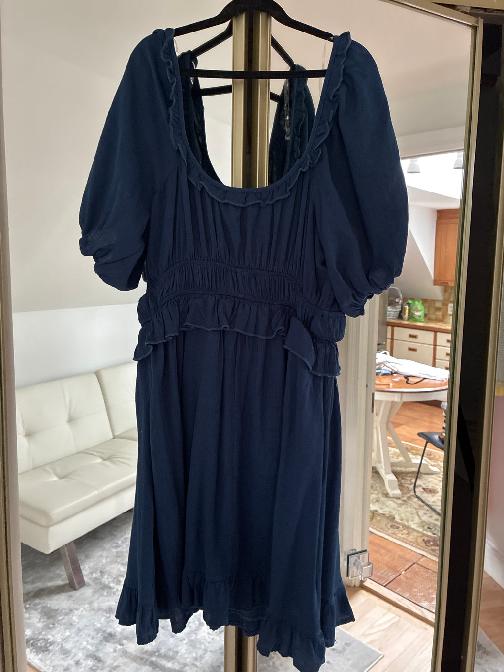 Navy Ruffle Dress