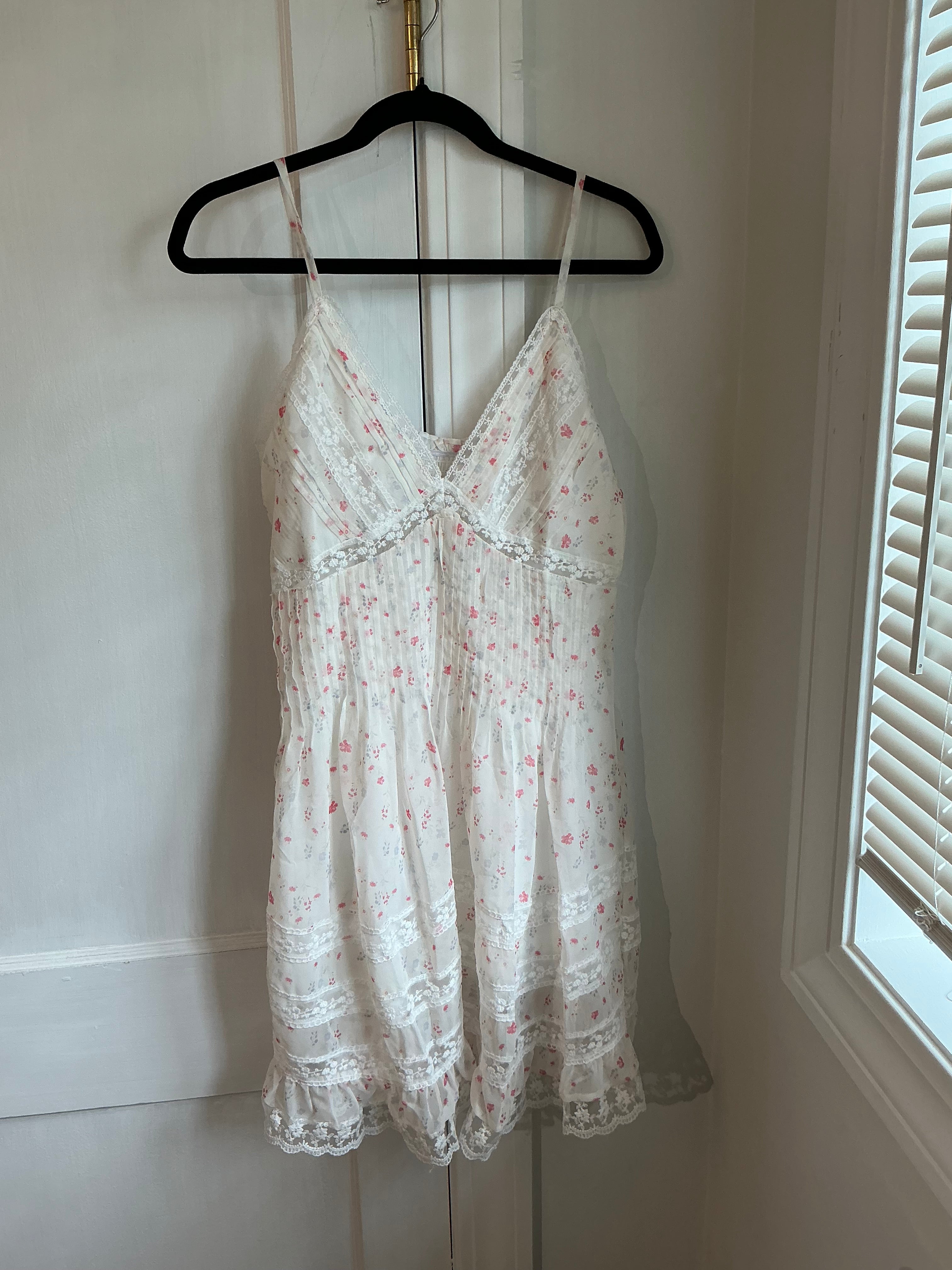 White floral dress with lace