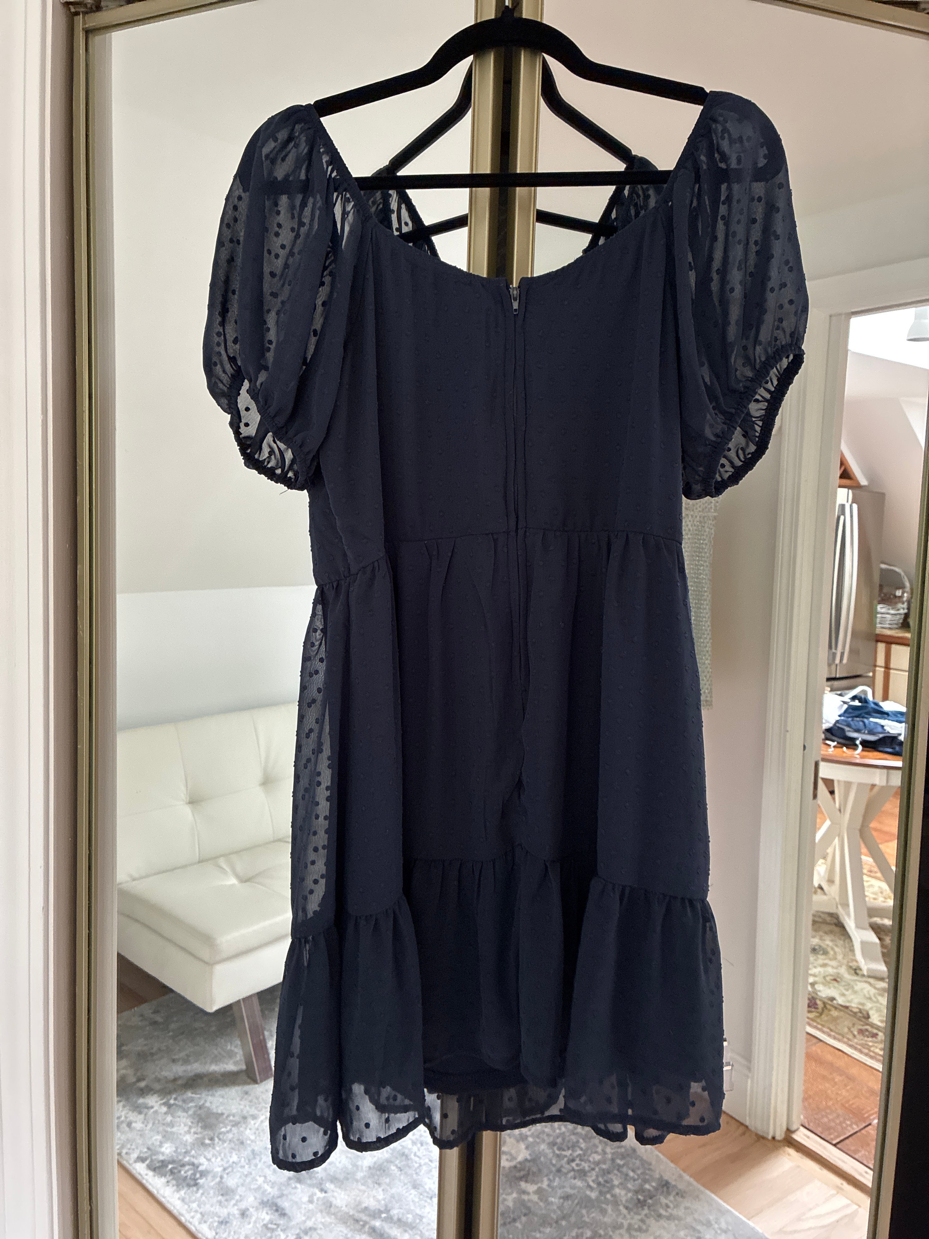 Navy dotted ruffle dress - Trixxi