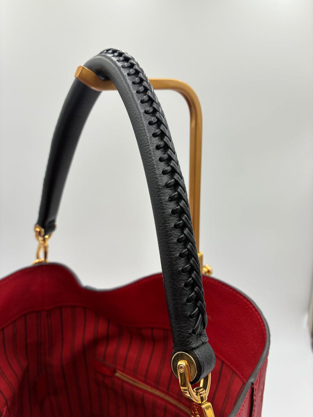 Louis Vuitton Monogram Empreinte Bagatelle cherry red