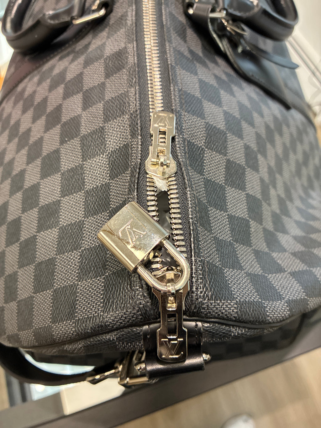Keepall 55 Bando Damier silver hardware