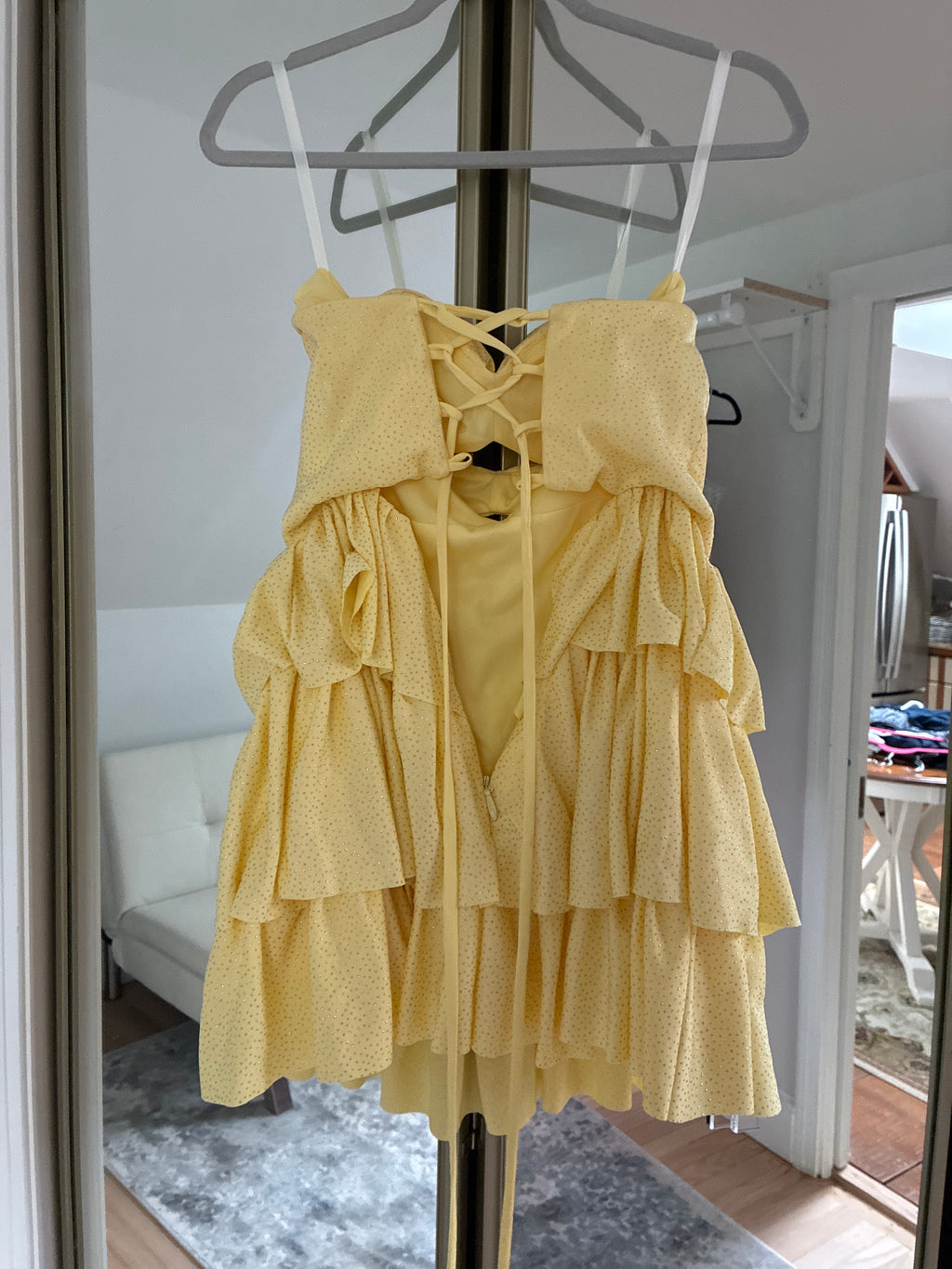 Yellow Sparkle Ruffle dress