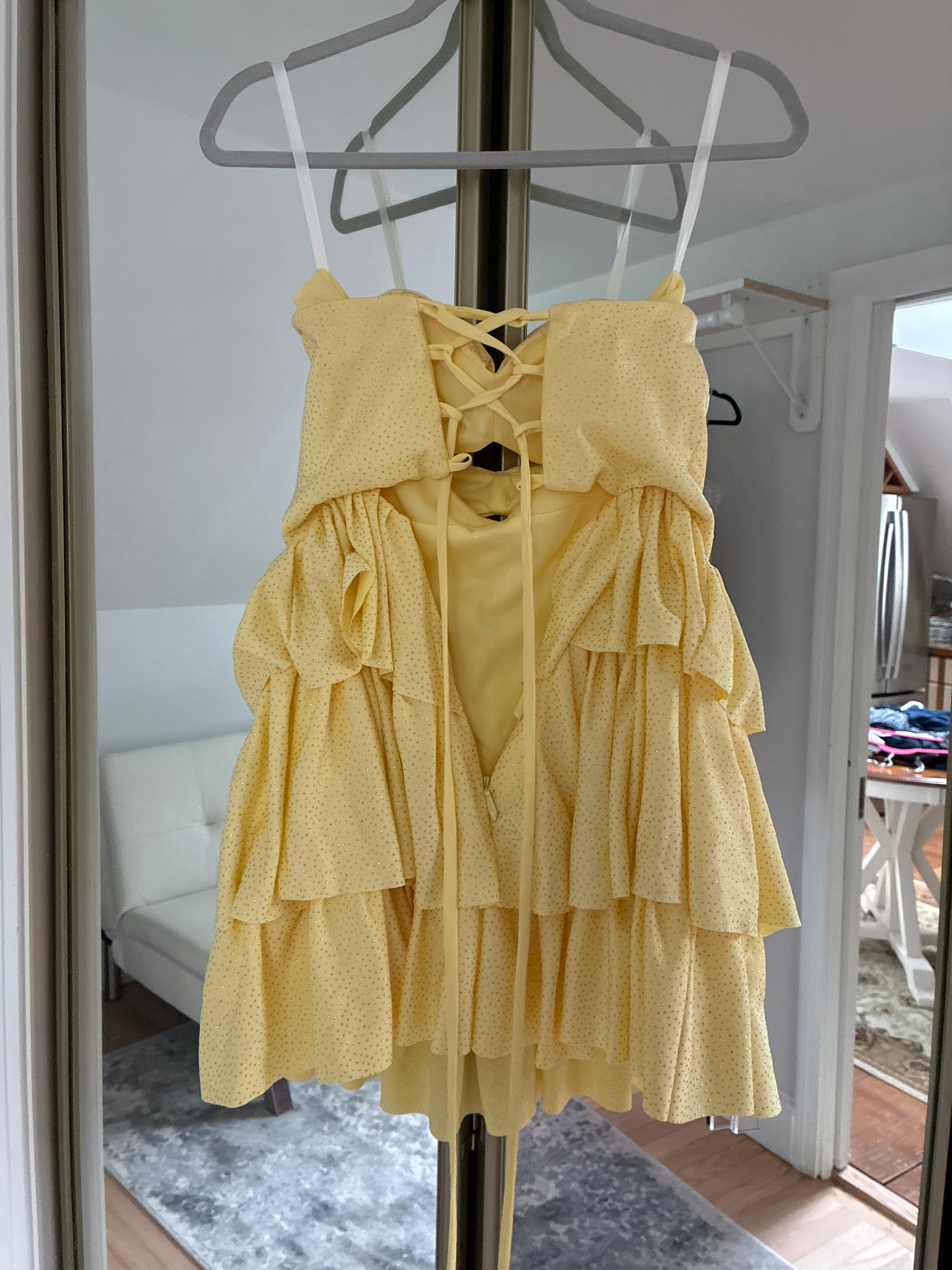 Yellow Sparkle Ruffle dress