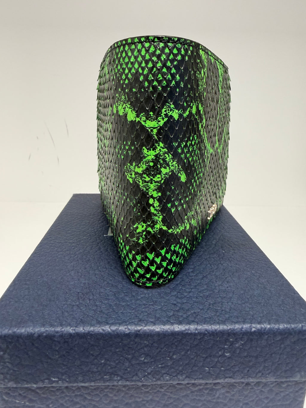 Dior x Cactus Jack Card Holder in Neon Green and Black Snakeskin- Travis Scott- Brand New!