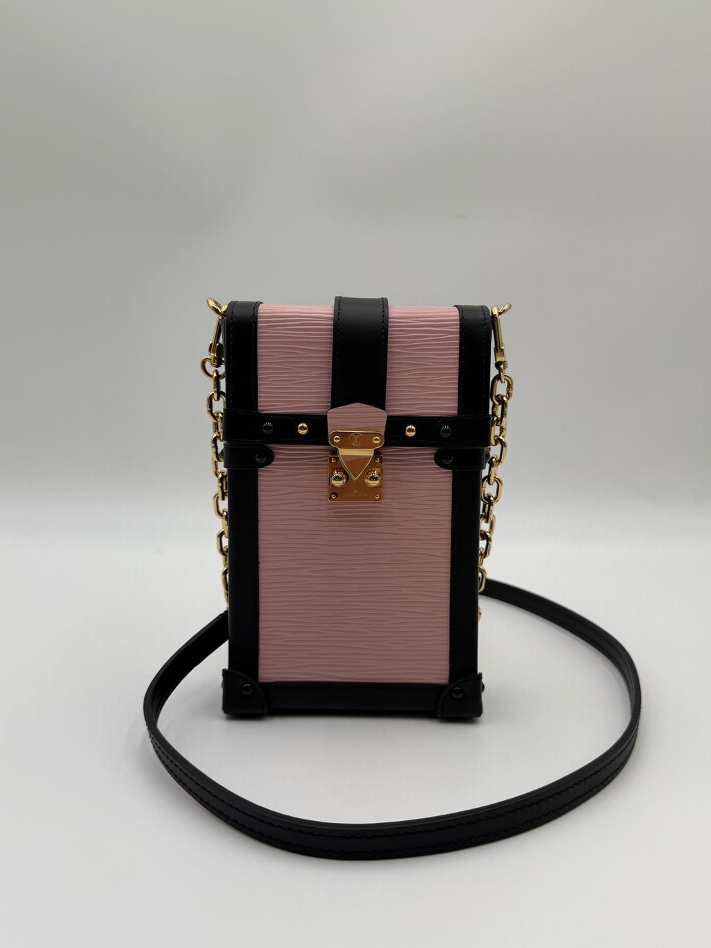 Louis Vuitton Vertical Trunk Pochette North South Pink Ballerina Epi Leather