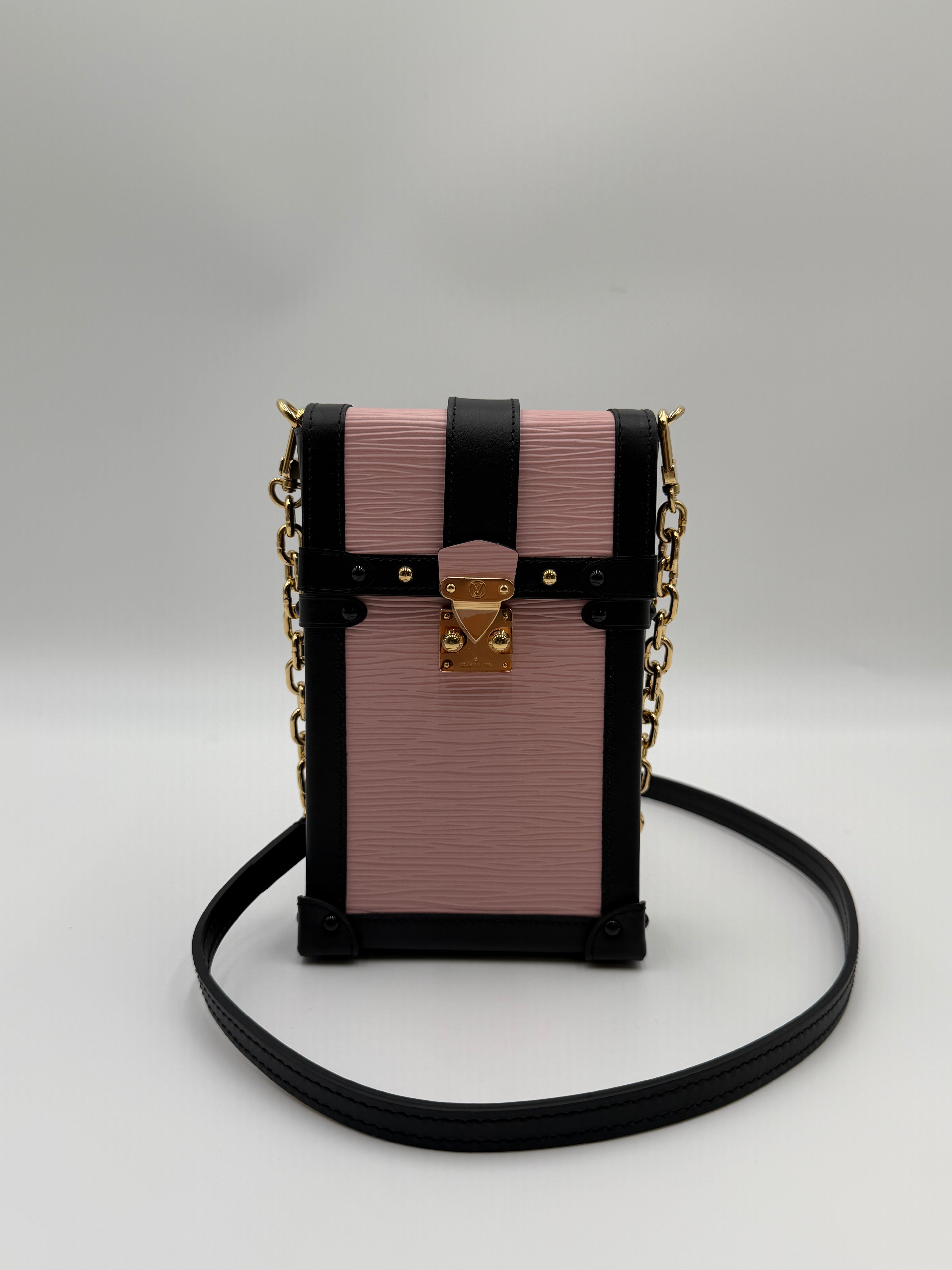 Louis Vuitton Vertical Trunk Pochette North South Pink Ballerina Epi Leather