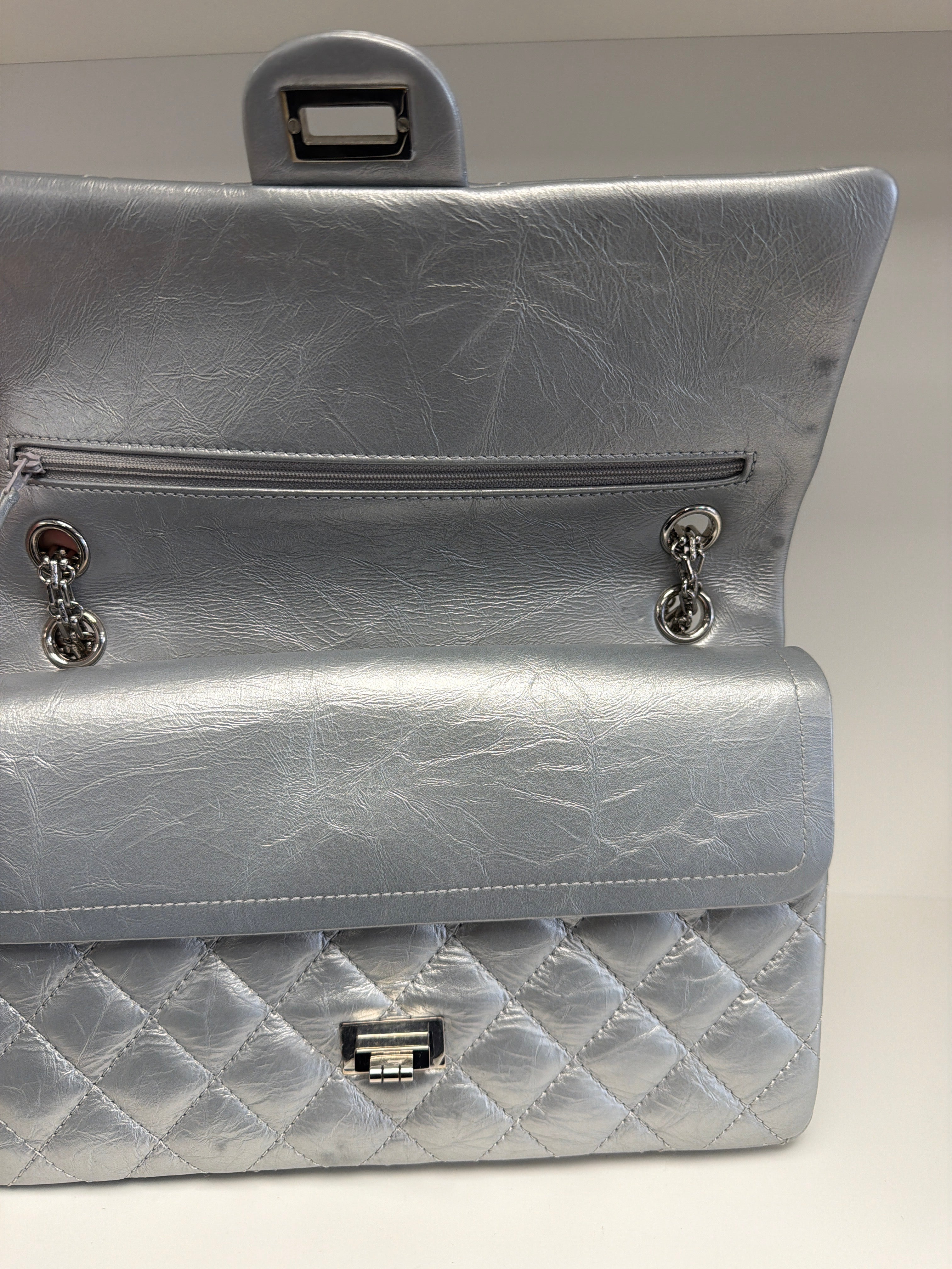 Chanel Metallic Silver 2.55 Reissue Flap Bag- Rare!