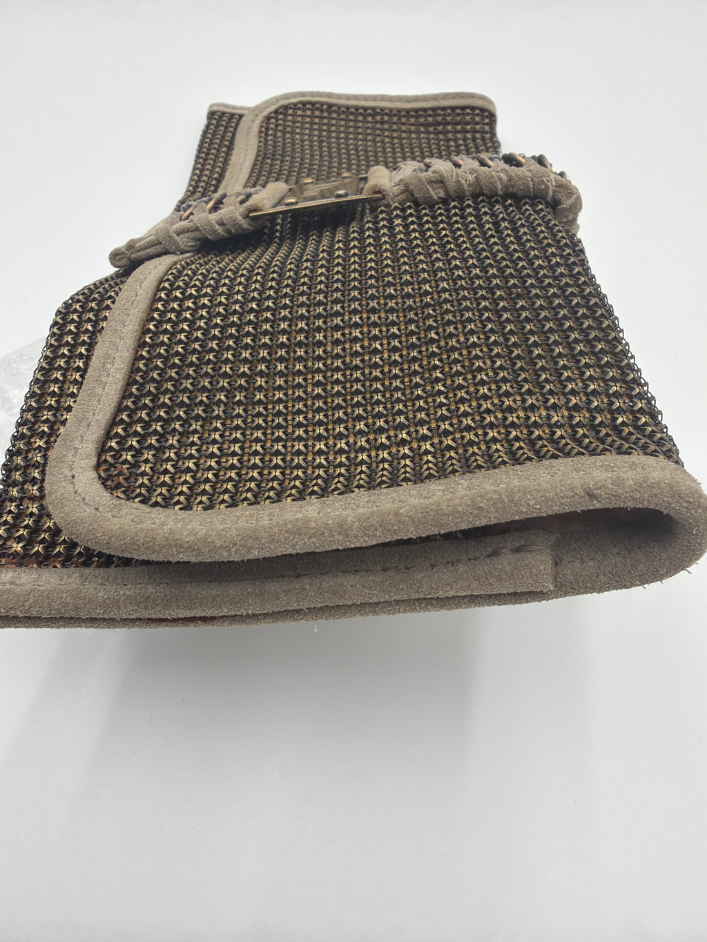 Christian Dior Metallic Bronze Chainmail and Lizard-Trimmed Jeanne Clutch