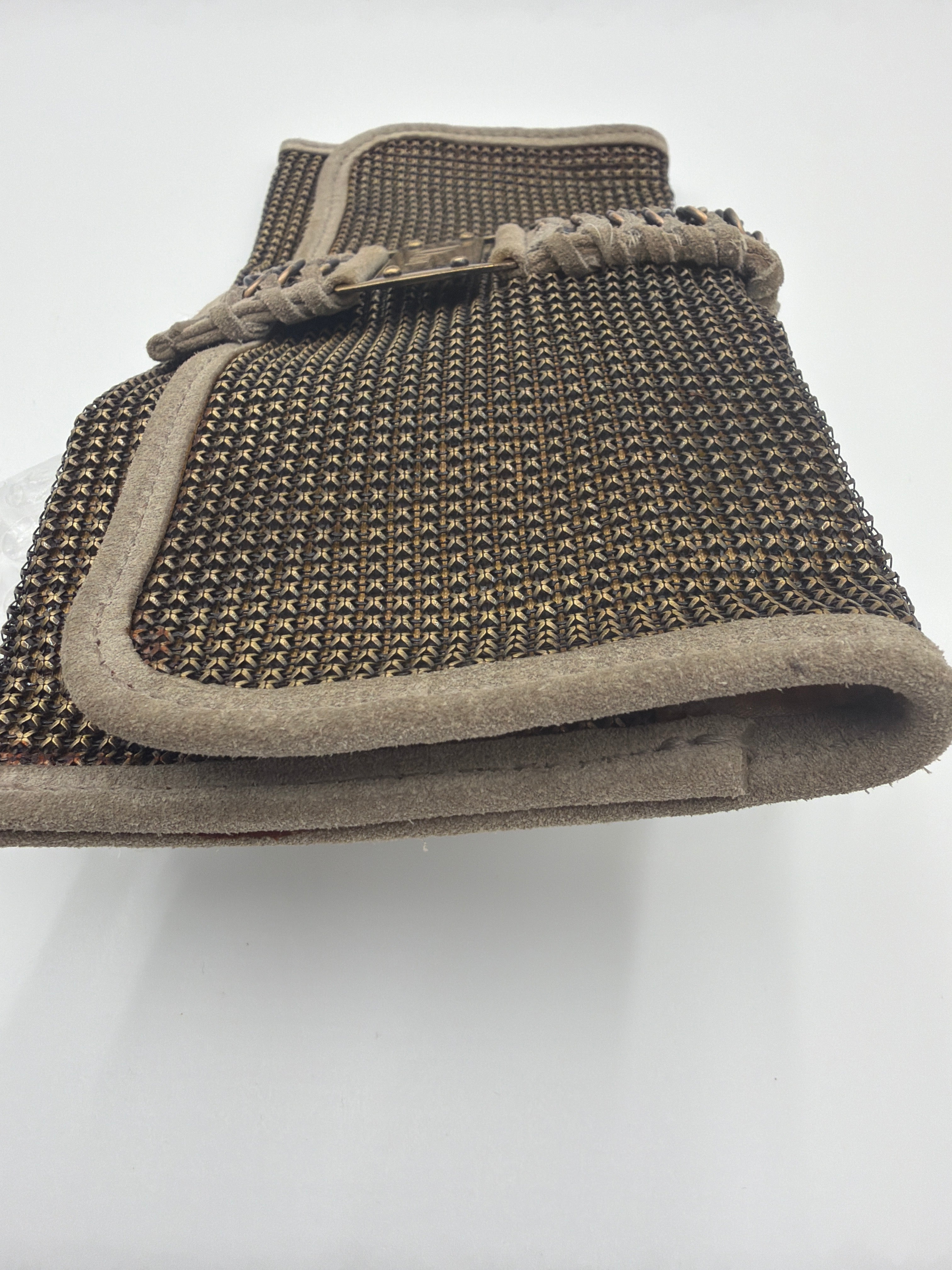 Christian Dior Metallic Bronze Chainmail and Lizard-Trimmed Jeanne Clutch