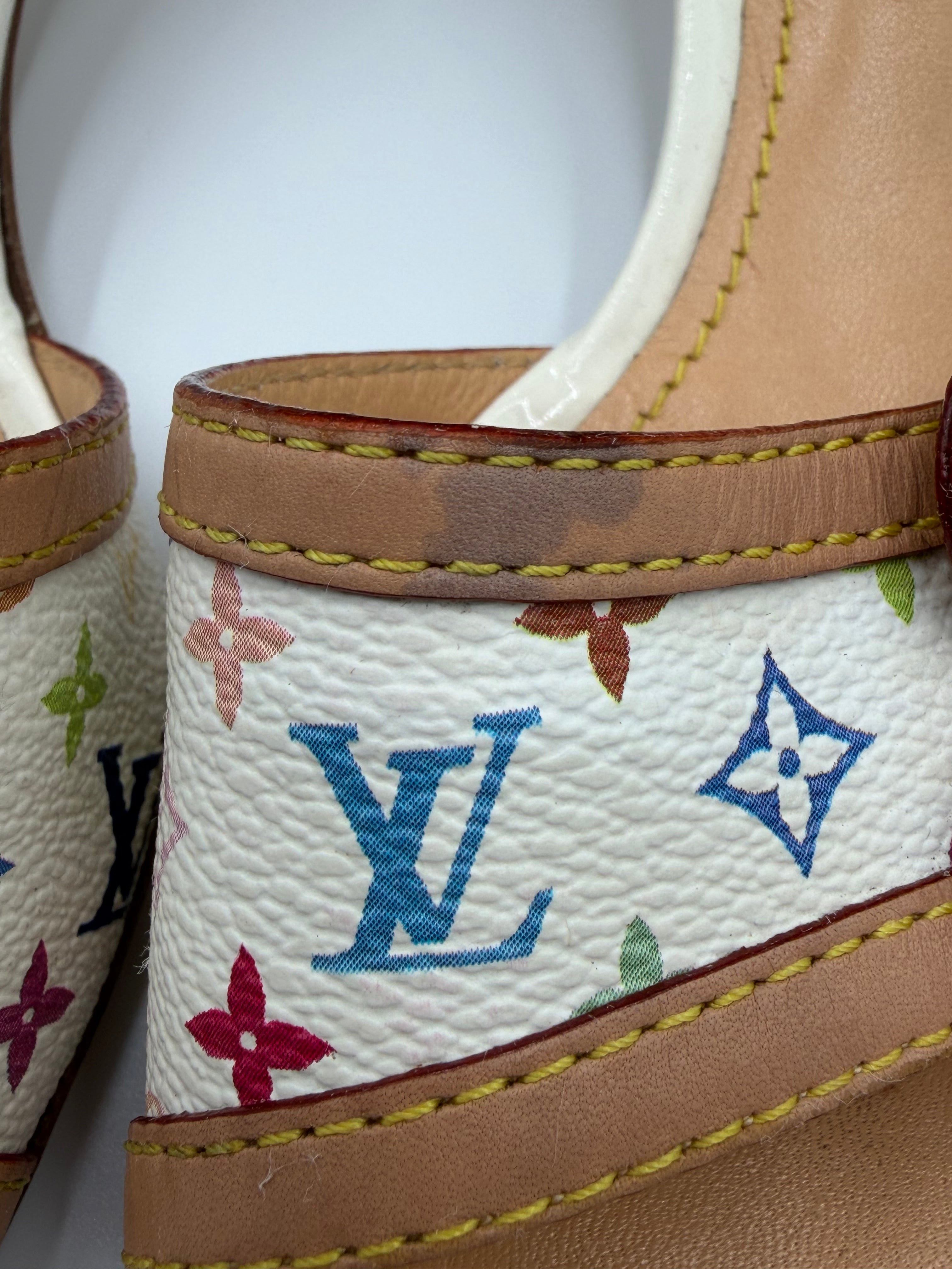 Louis Vuitton x Takashi Murakami Monogram Kitten Heels - White