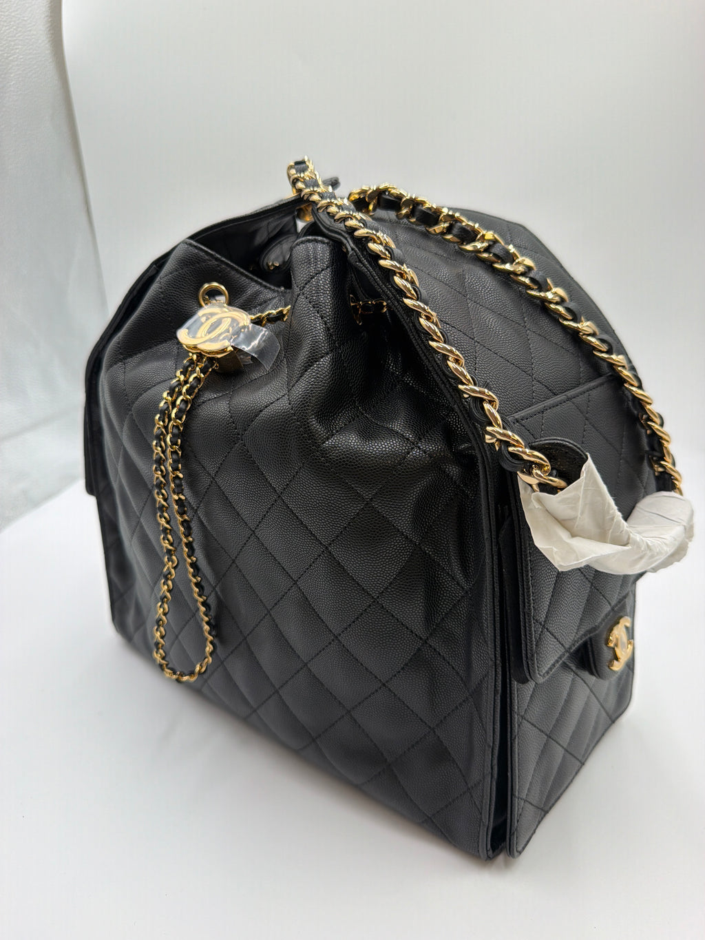 Chanel C25 Medium Black Grained Calfskin (caviar) “Store Fresh”