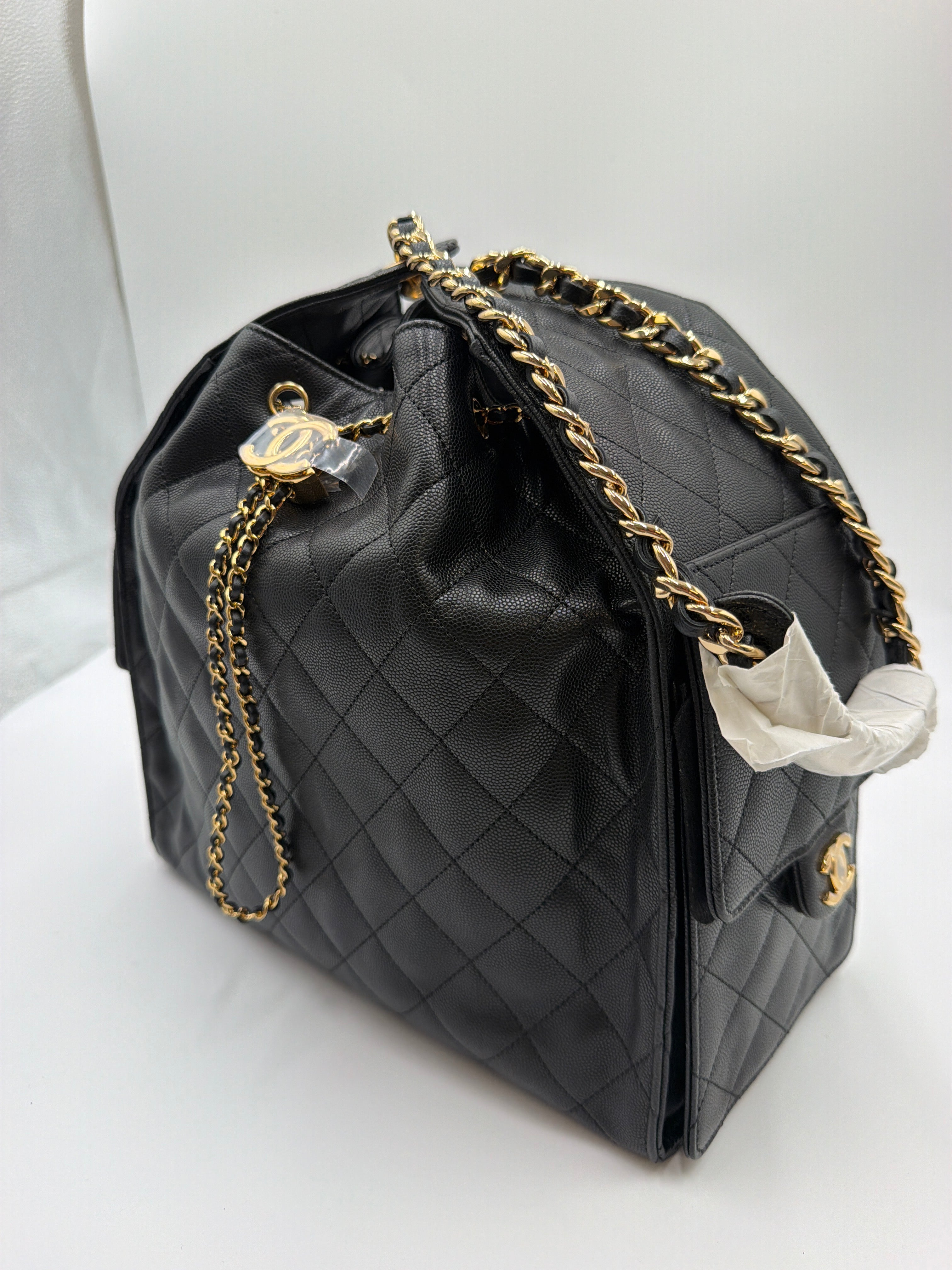 Chanel C25 Medium Black Grained Calfskin (caviar) “Store Fresh”