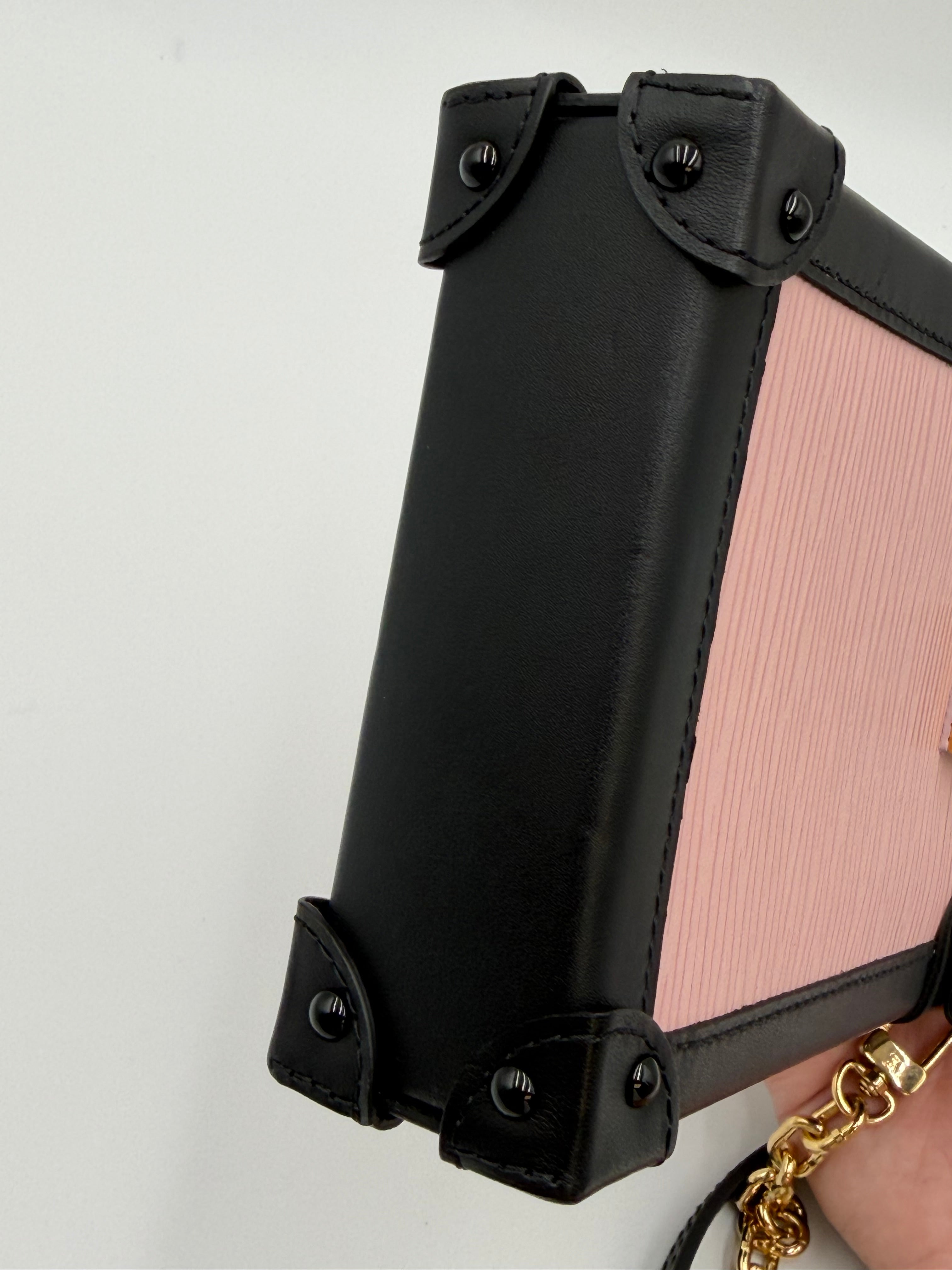 Louis Vuitton Vertical Trunk Pochette North South Pink Ballerina Epi Leather