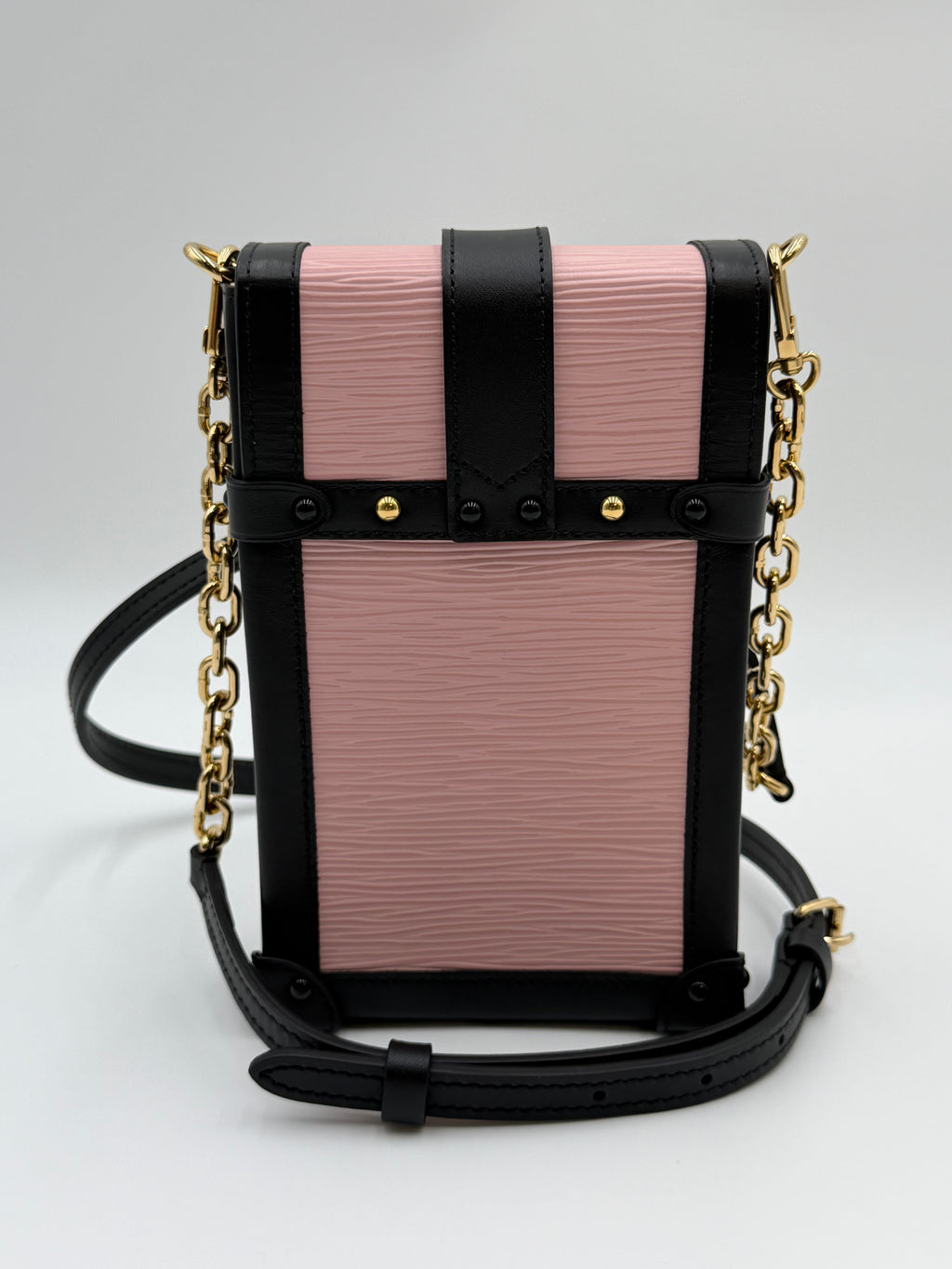 Louis Vuitton Vertical Trunk Pochette North South Pink Ballerina Epi Leather