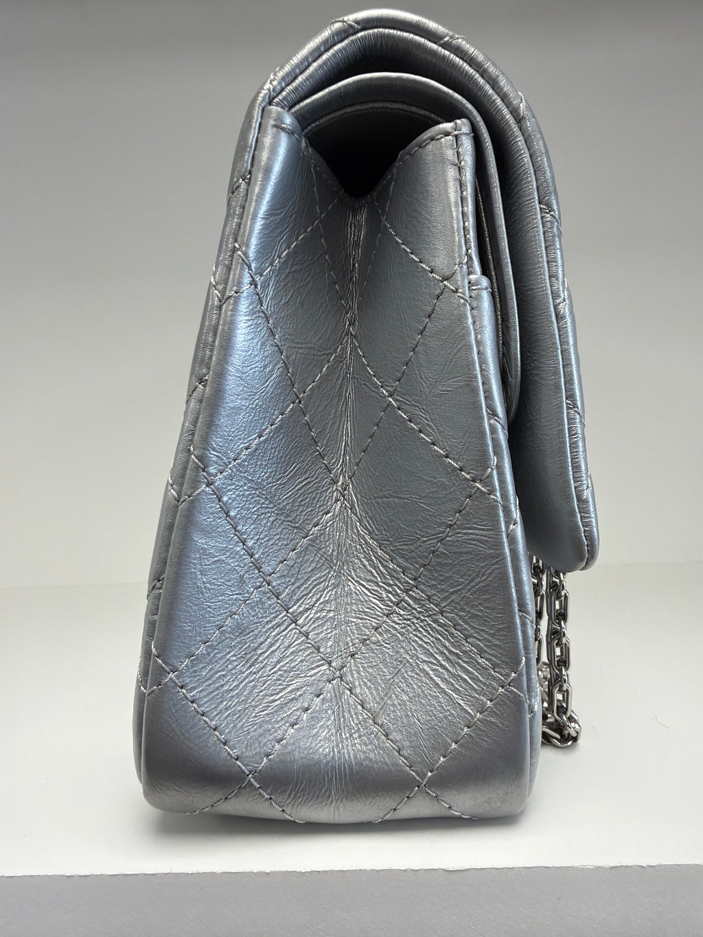 Chanel Metallic Silver 2.55 Reissue Flap Bag- Rare!