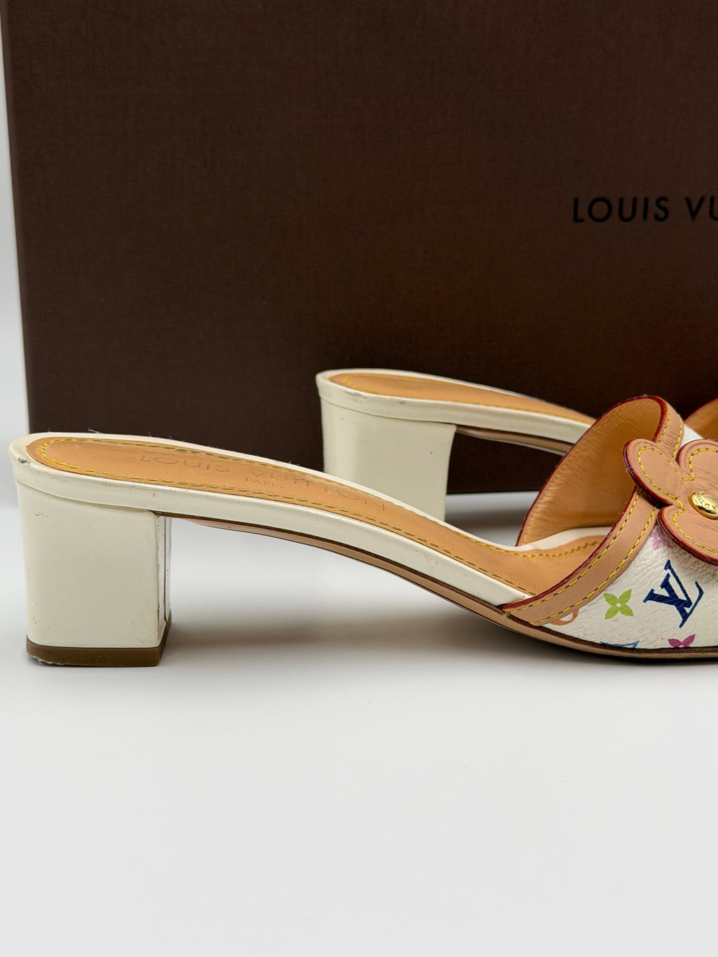 Louis Vuitton x Takashi Murakami Monogram Kitten Heels - White