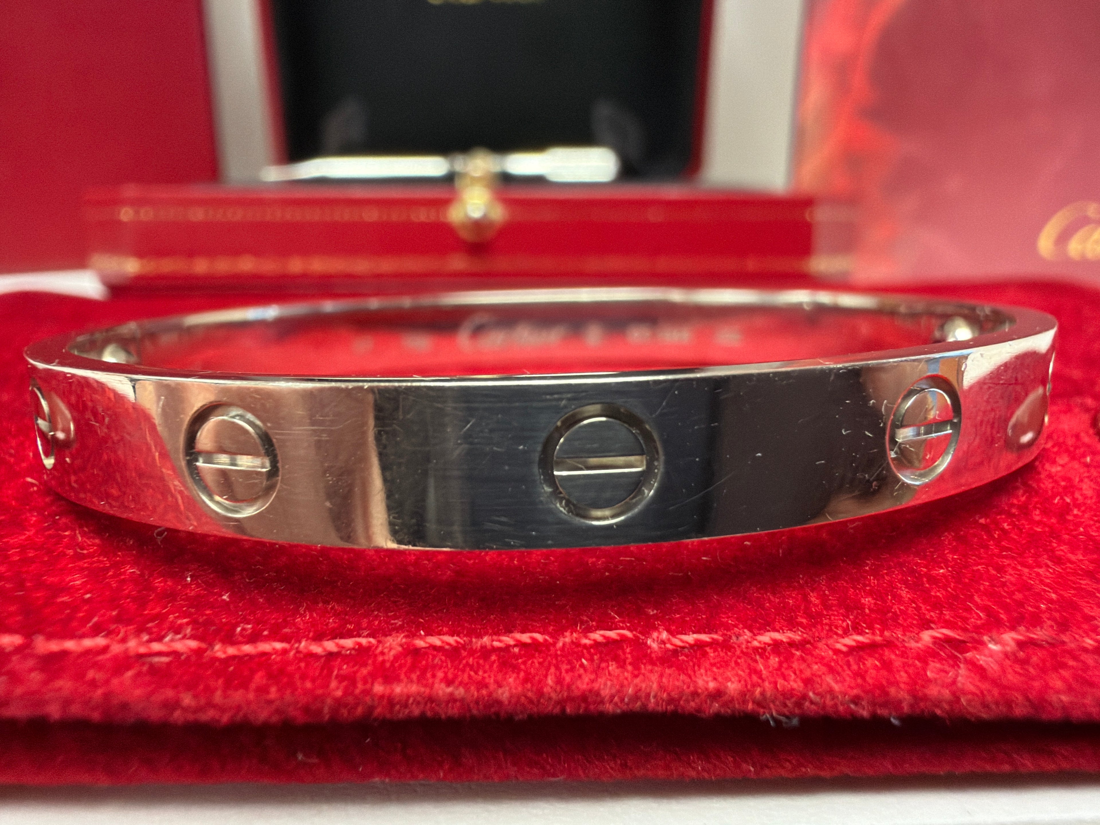 Cartier Love Bracelet White Gold size 17