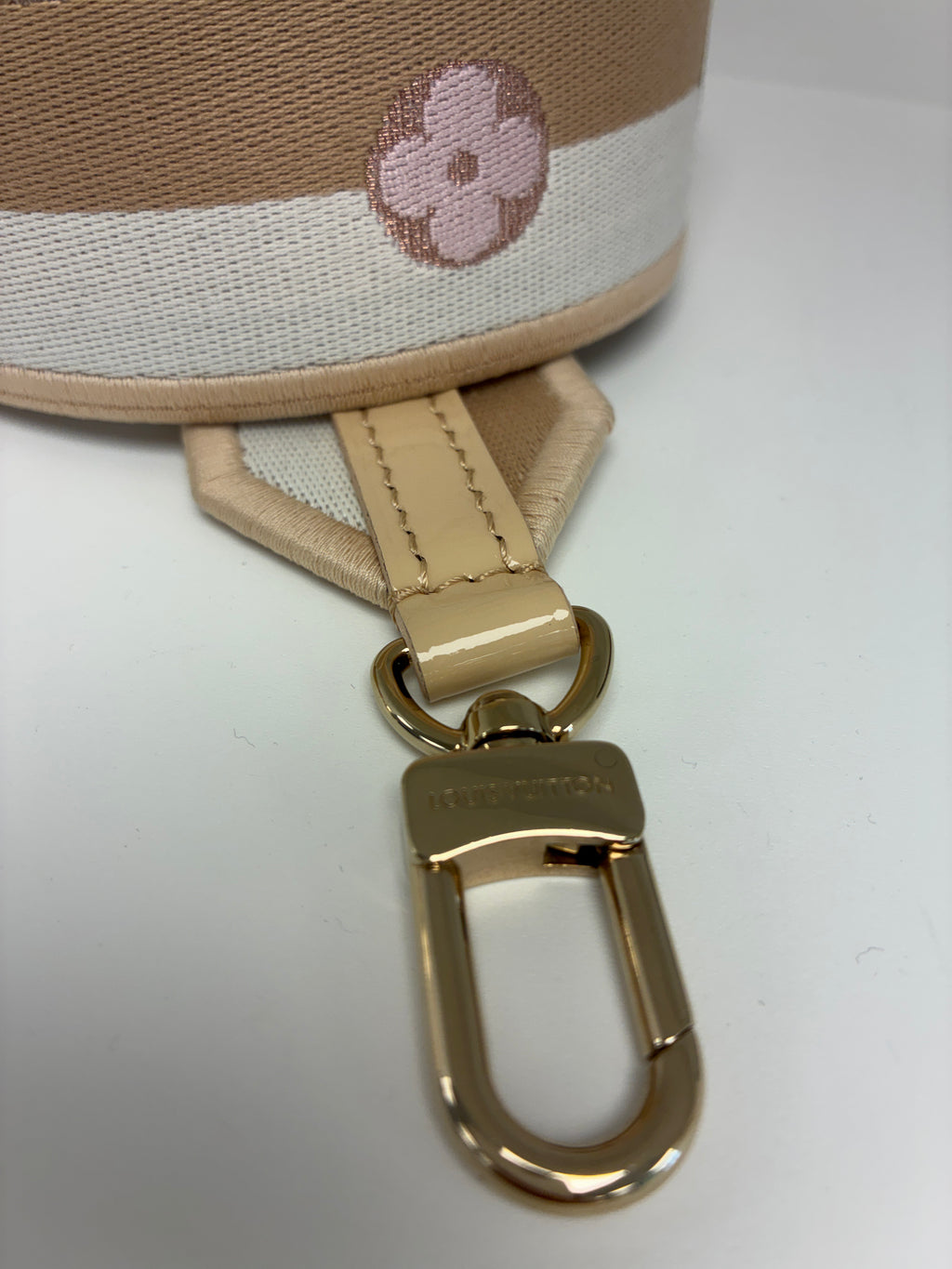 Pink tan guitar strap