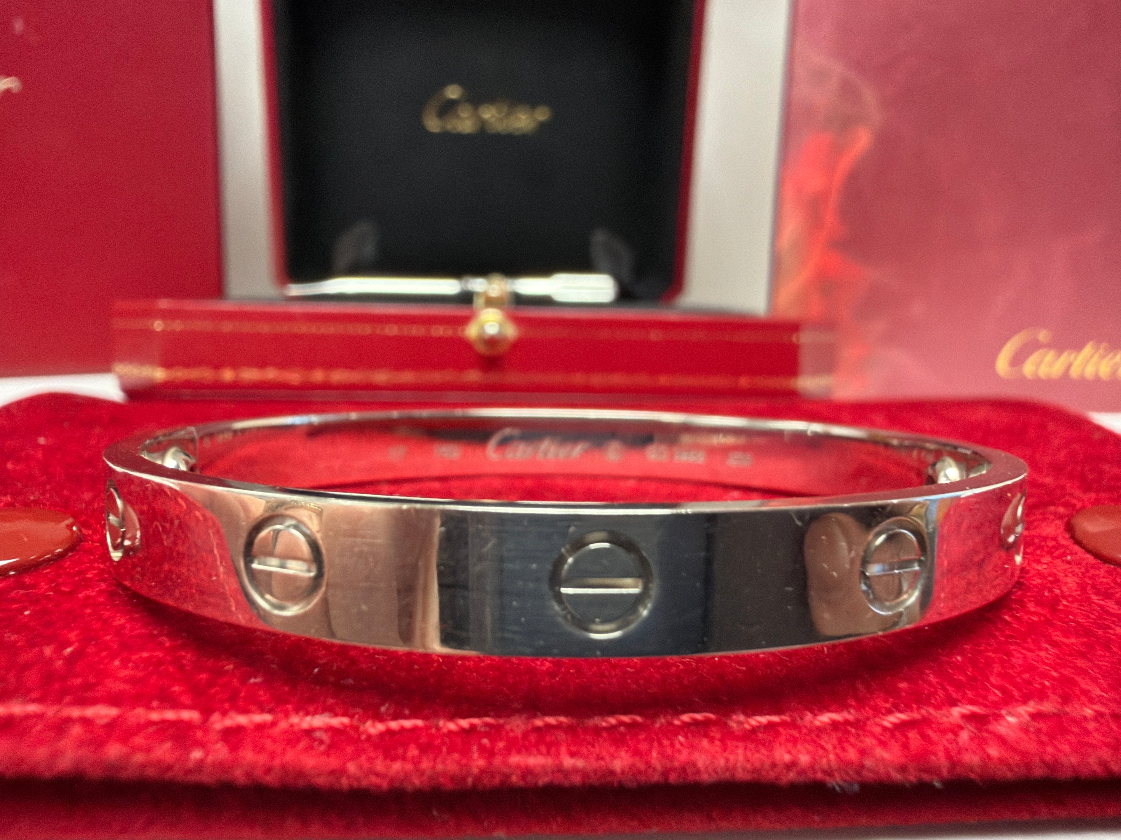 Cartier Love Bracelet White Gold size 17