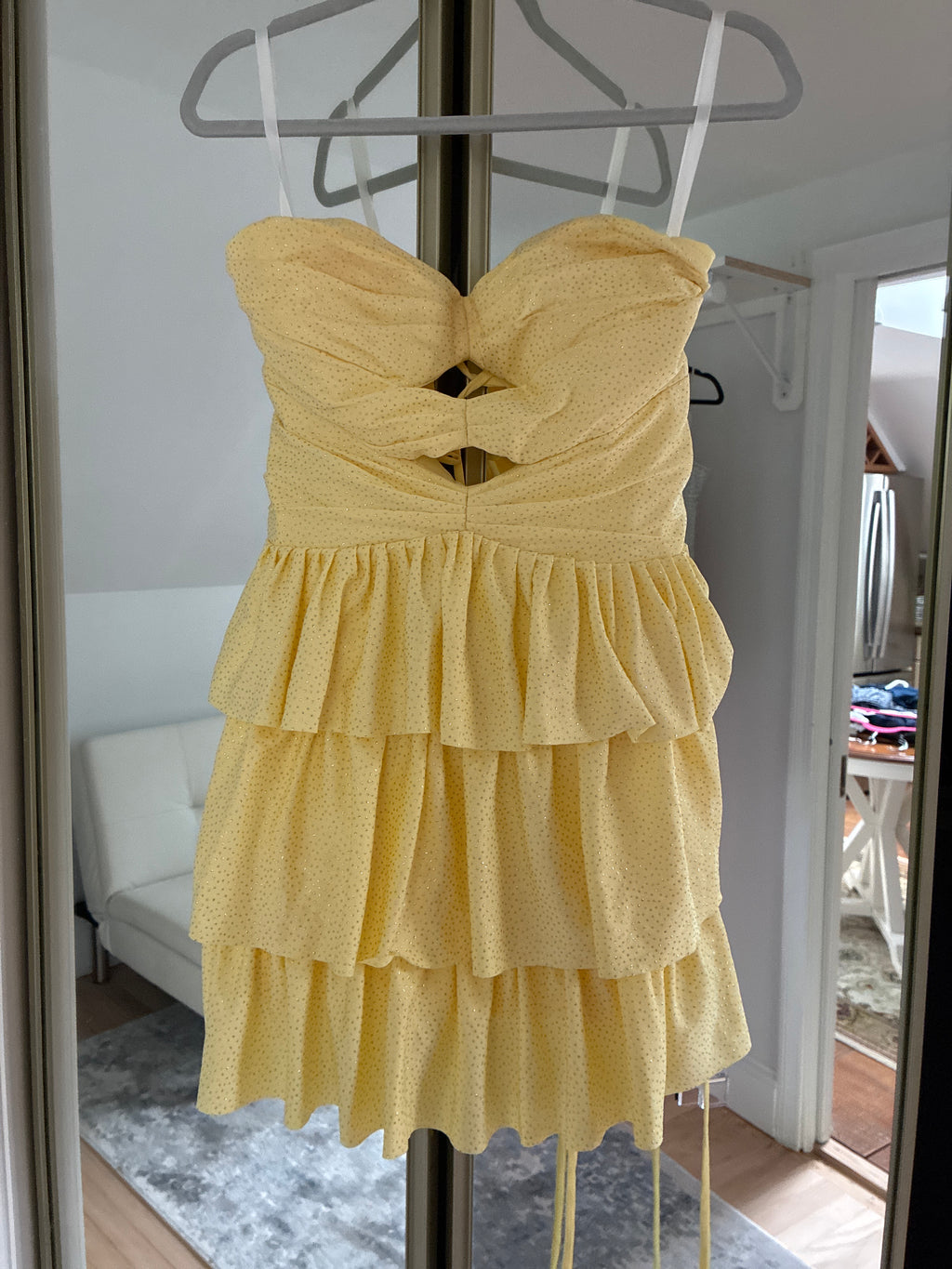 Yellow Sparkle Ruffle dress