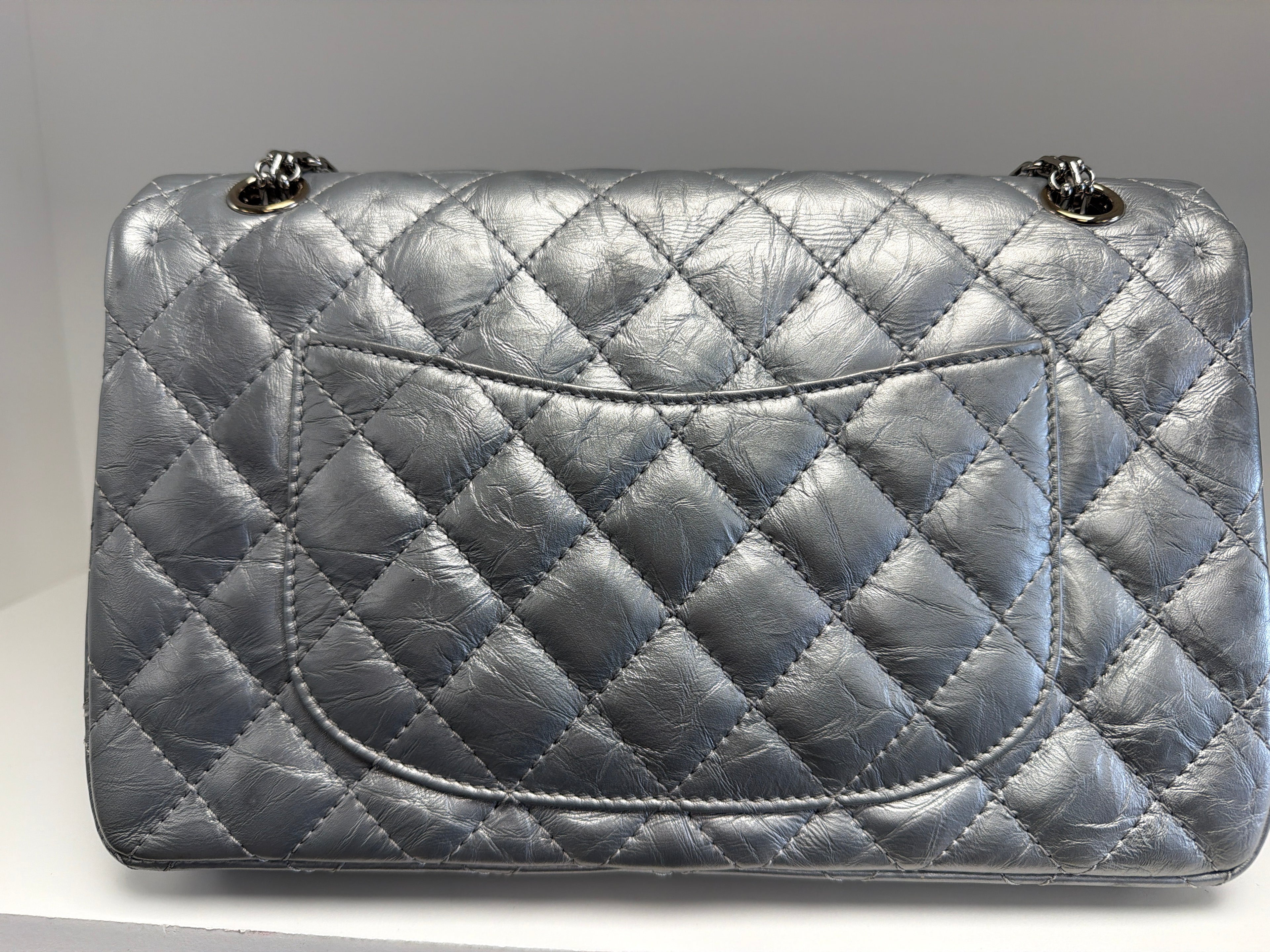 Chanel Metallic Silver 2.55 Reissue Flap Bag- Rare!