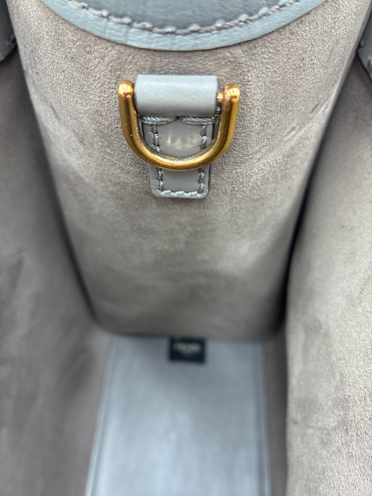 Fendi Vitello King Plexiglass Logo Embossed Medium Fendi Sunshine Shopper Tote Moon