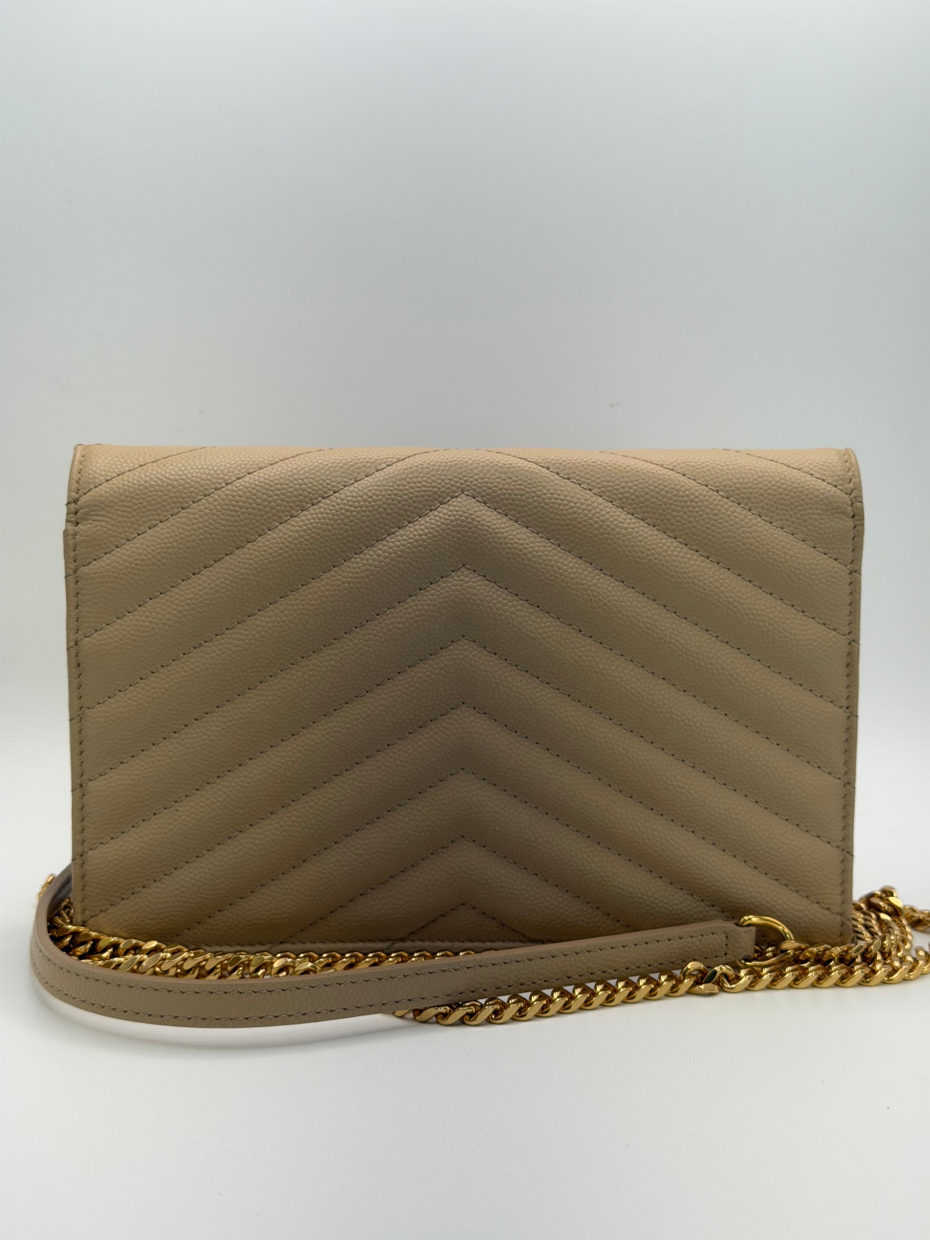 Ysl Saint Laurent Cassandre Envelope Chain Wallet