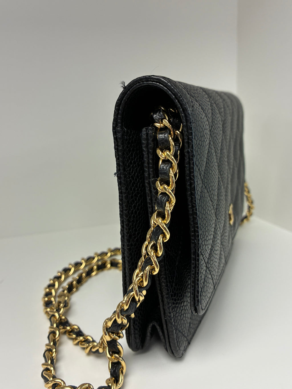 Chanel Caviar Wallet on Chain Gold Hardware