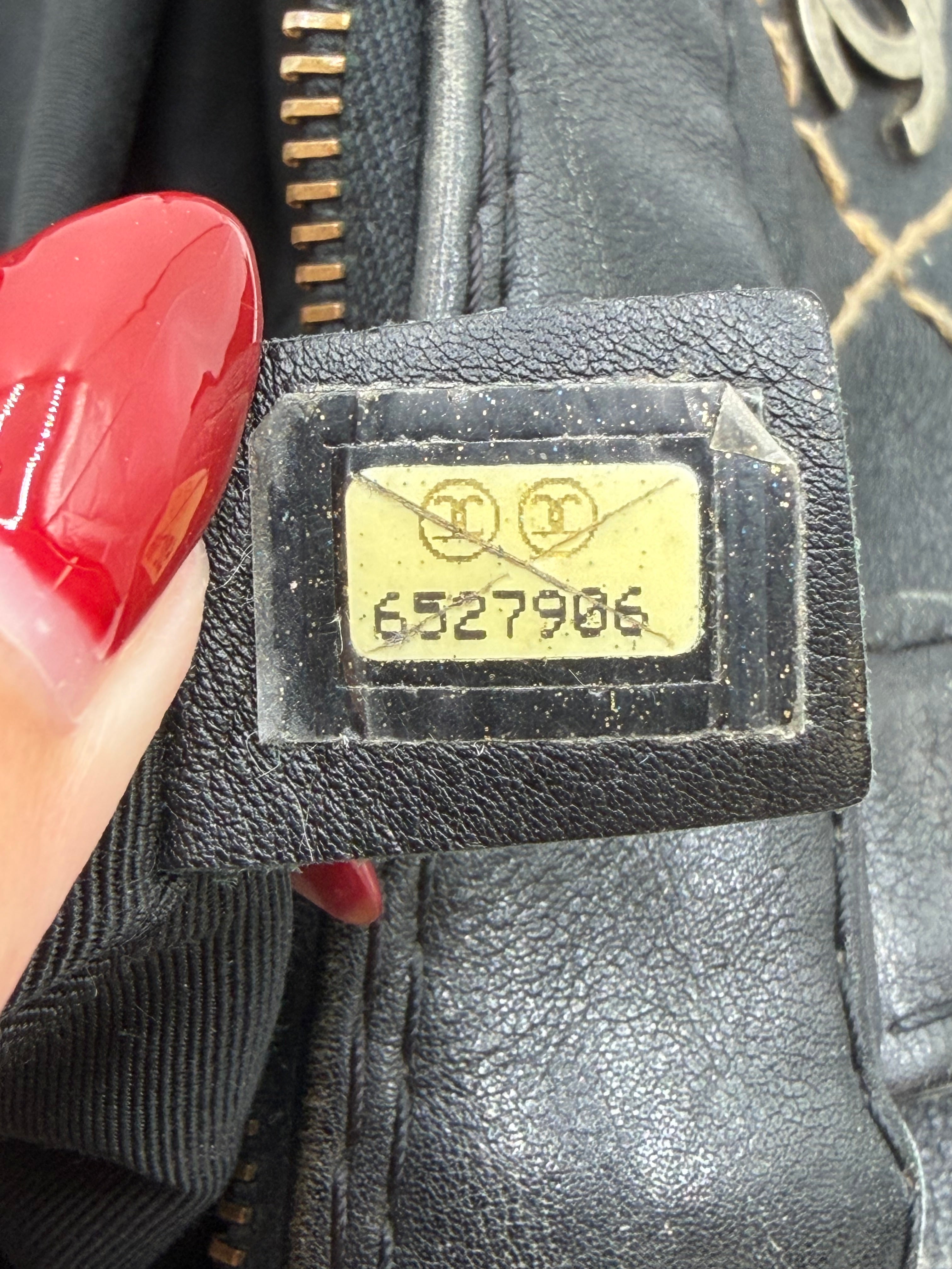 Vintage Chanel Black Leather Wild Stitch Boston / Bowler Bag