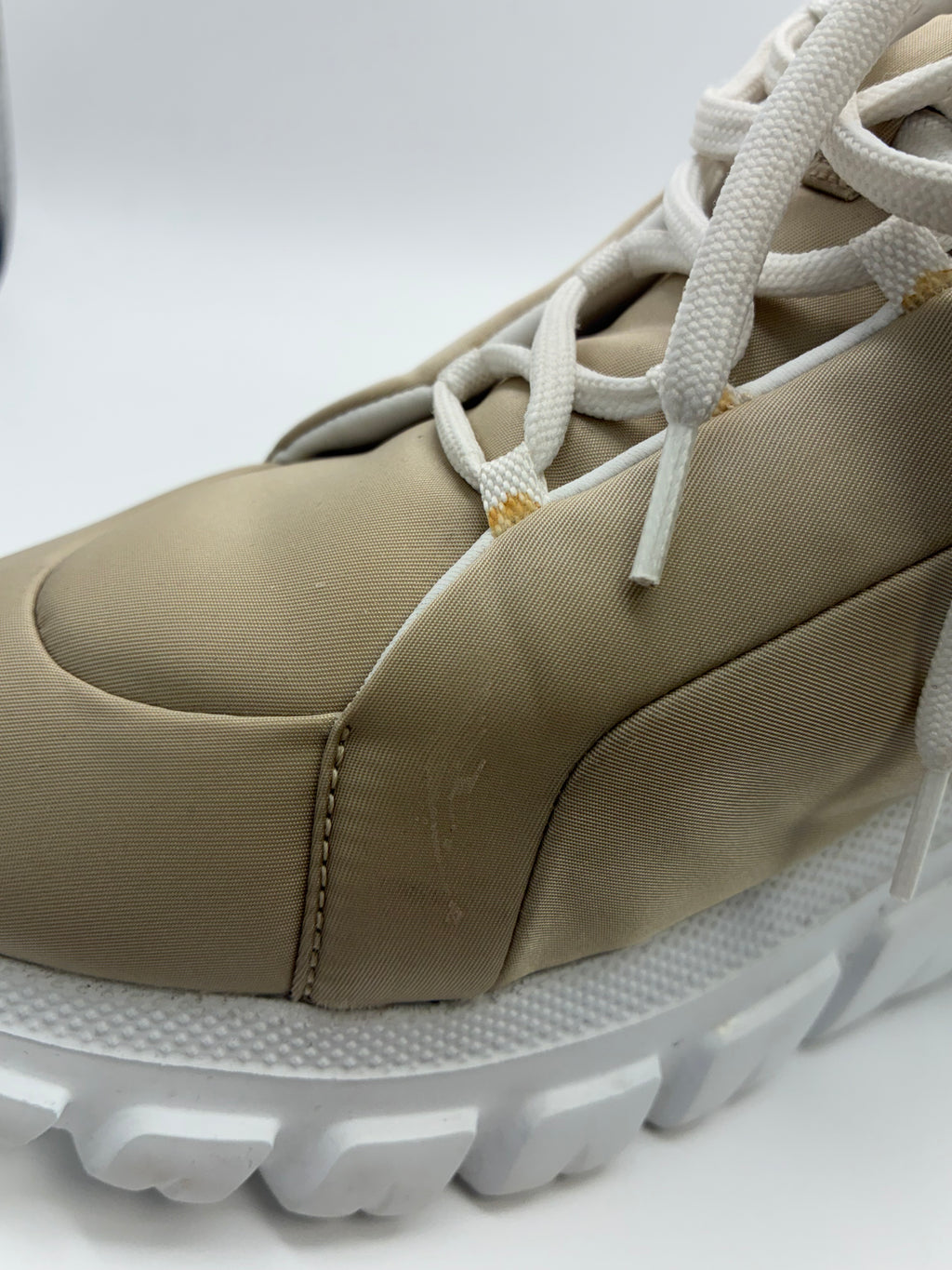 Prada Rush Piuma Nylon Mid-Top Sneakers