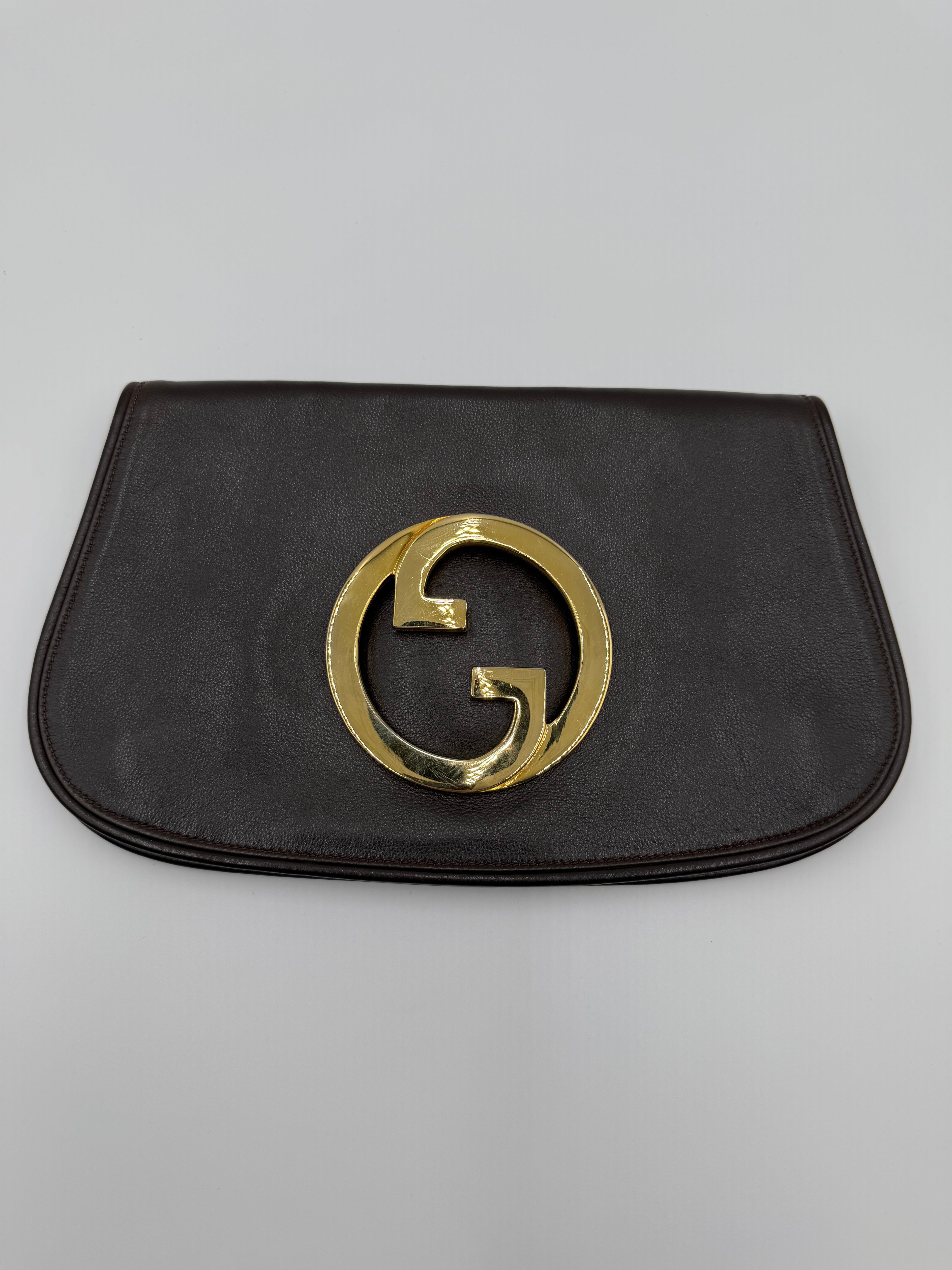 Gucci Blondie Dark Brown Leather Clutch