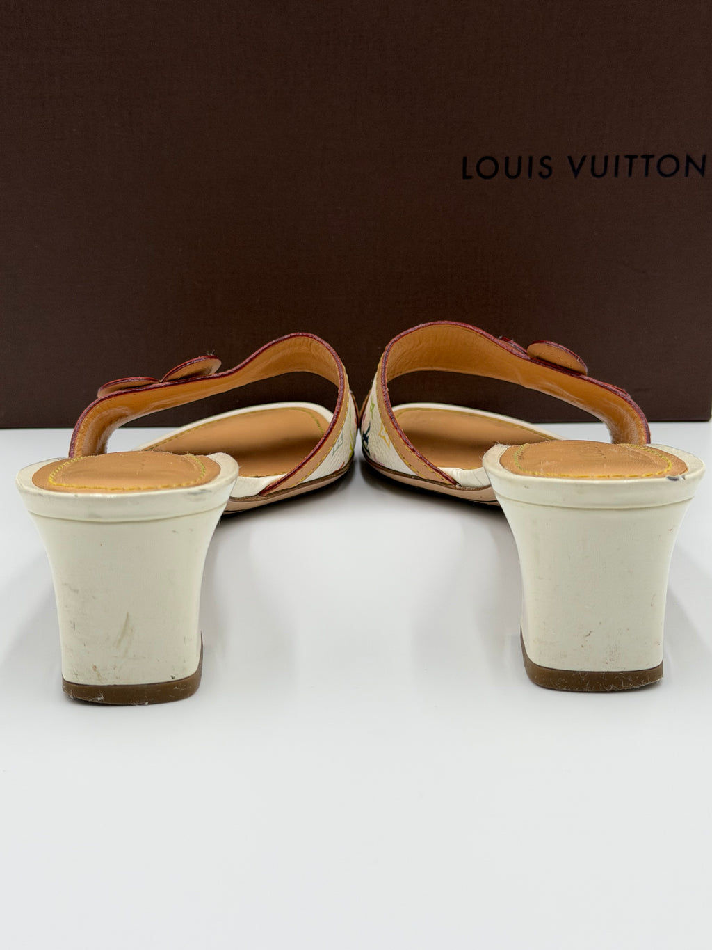 Louis Vuitton x Takashi Murakami Monogram Kitten Heels - White