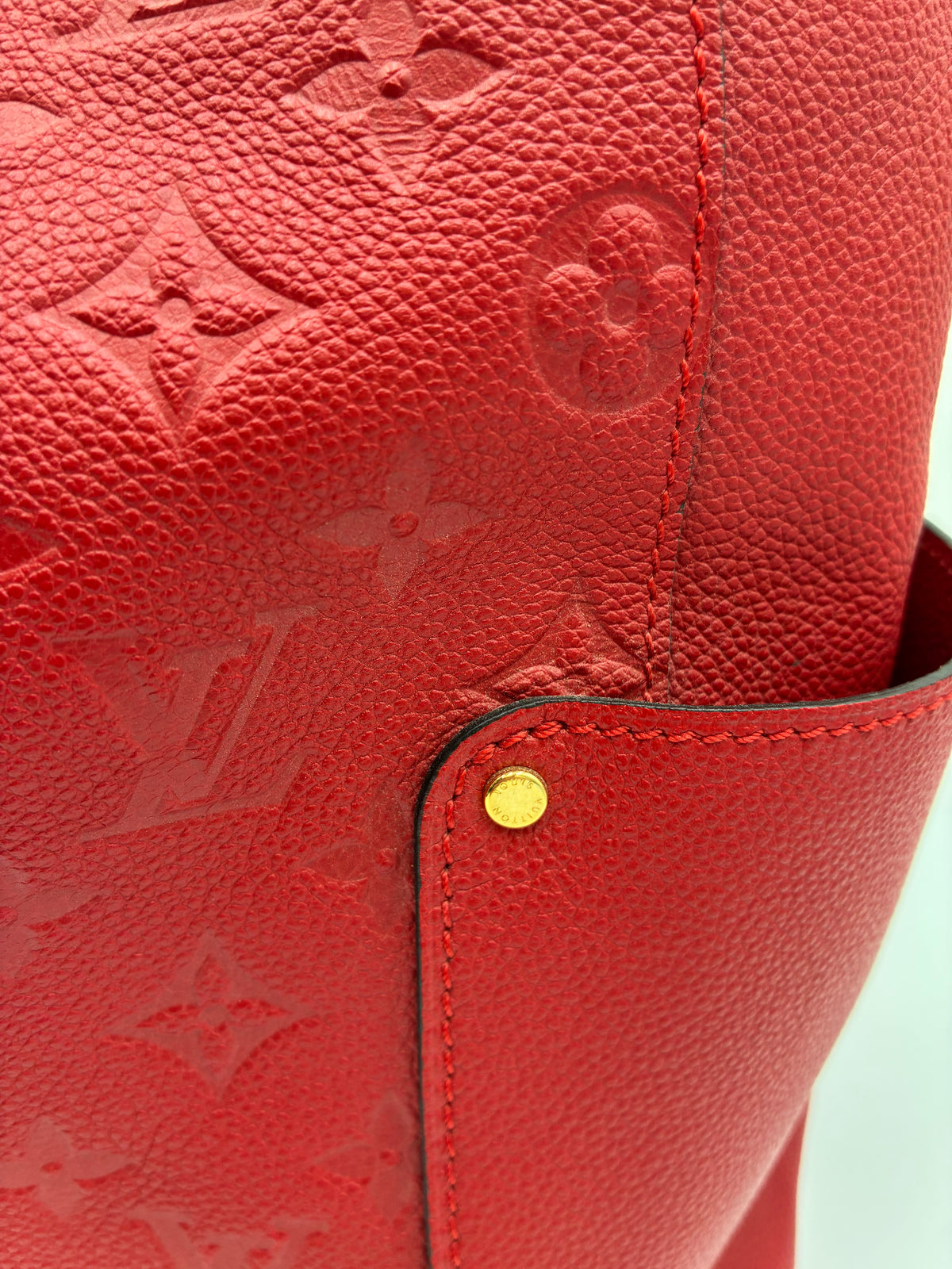 Louis Vuitton Monogram Empreinte Bagatelle cherry red